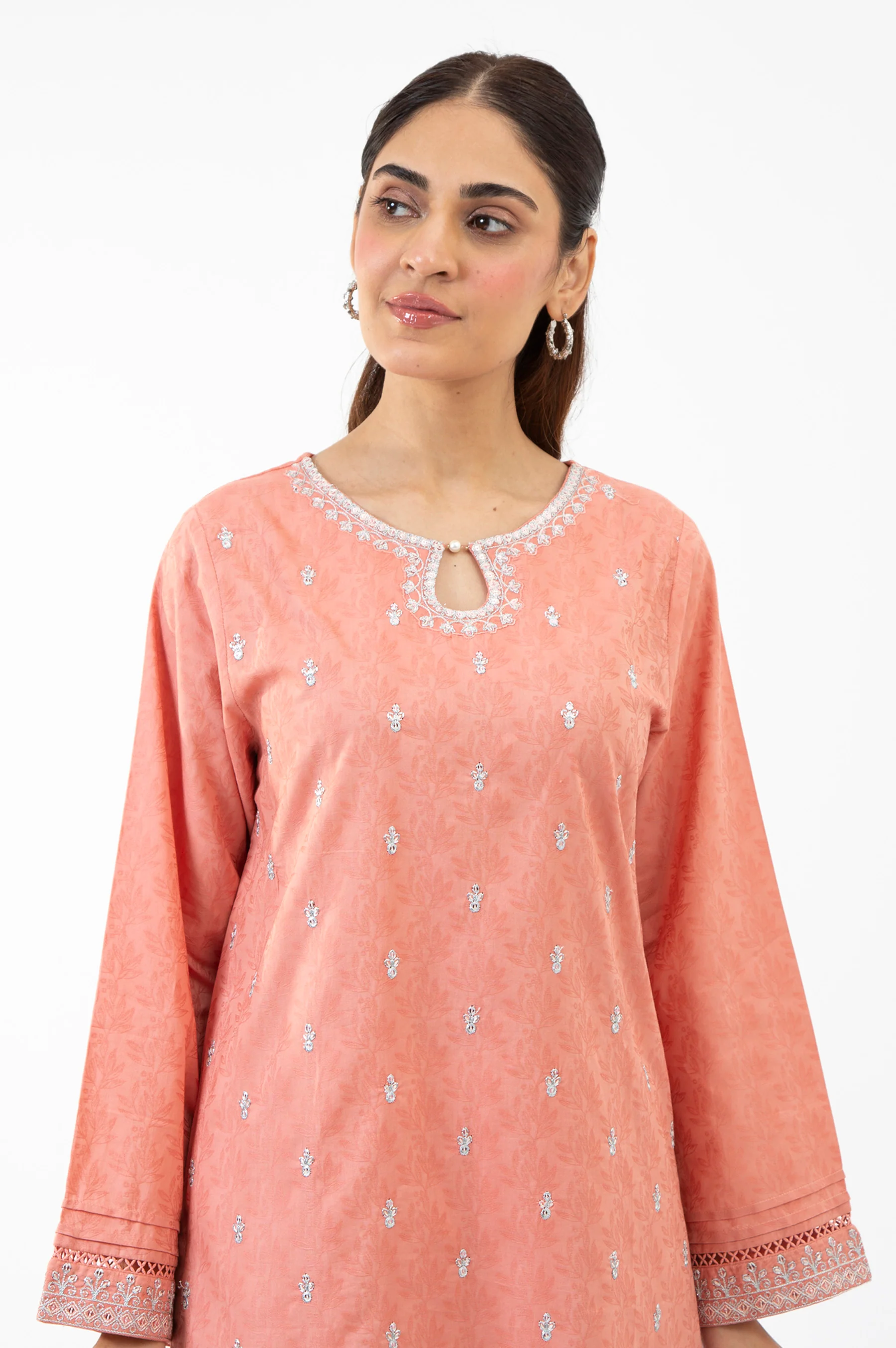 STITCHED EMBROIDERED SHIRT BOTTOM - Image 4
