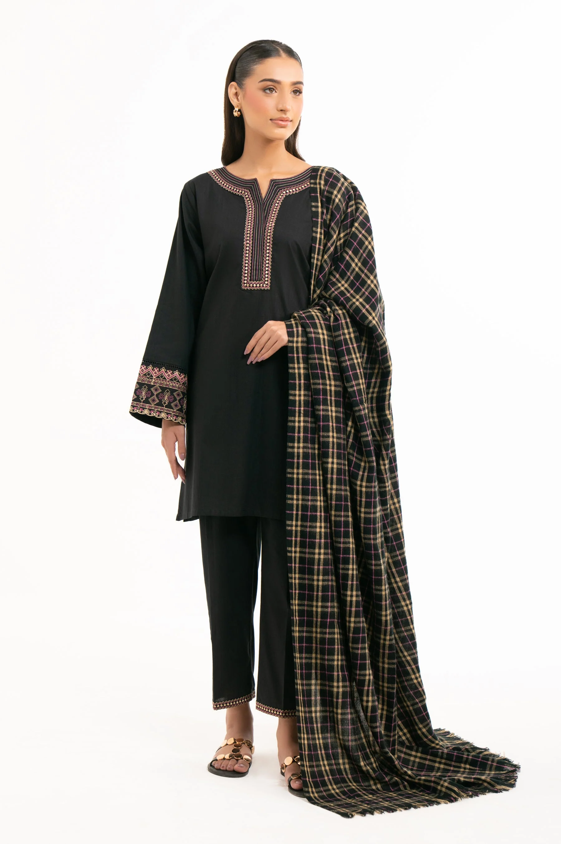 EMBROIDERED BOTH SIDE SLUB STITCHED SHIRT BOTTOM