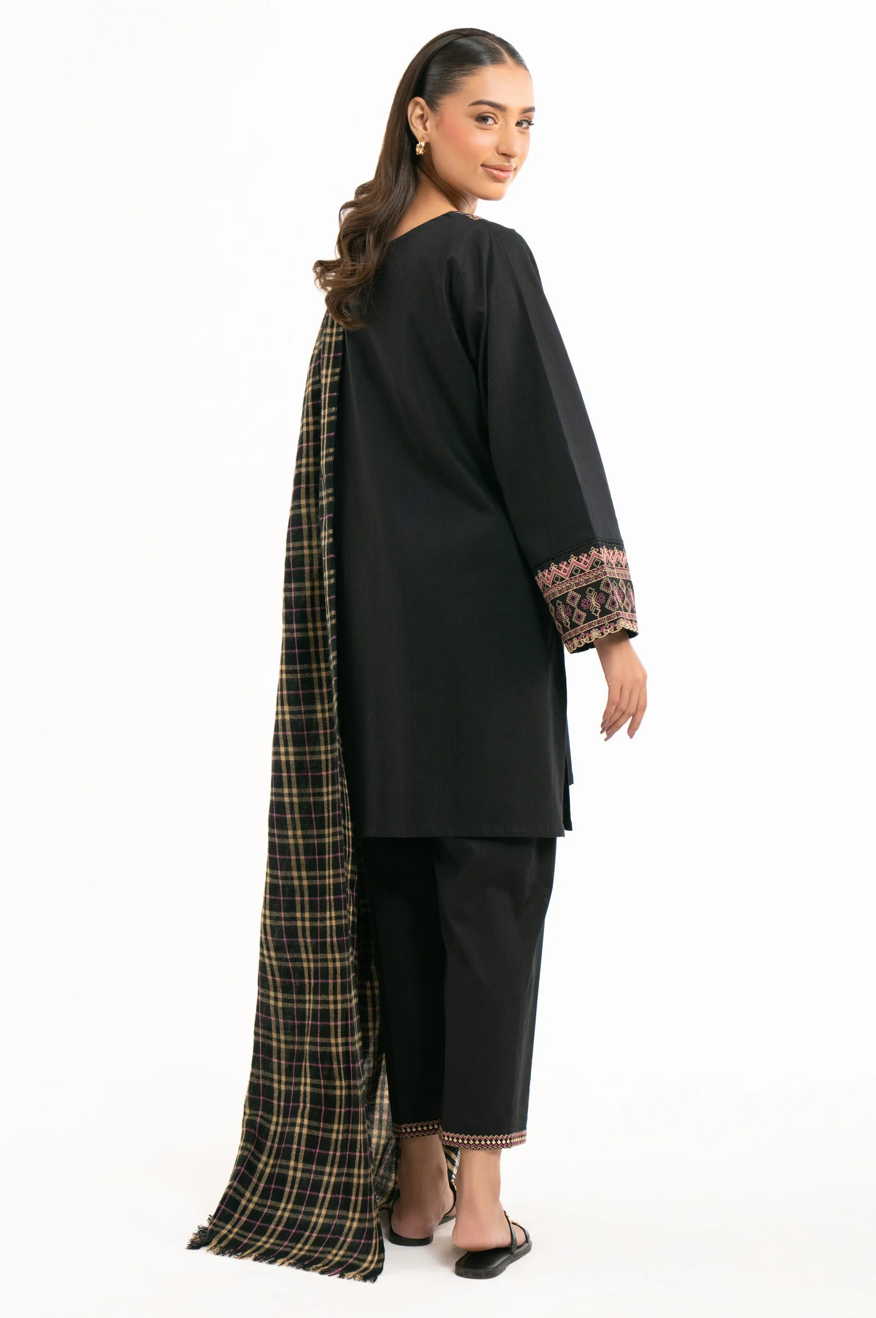 EMBROIDERED BOTH SIDE SLUB STITCHED SHIRT BOTTOM - Image 6