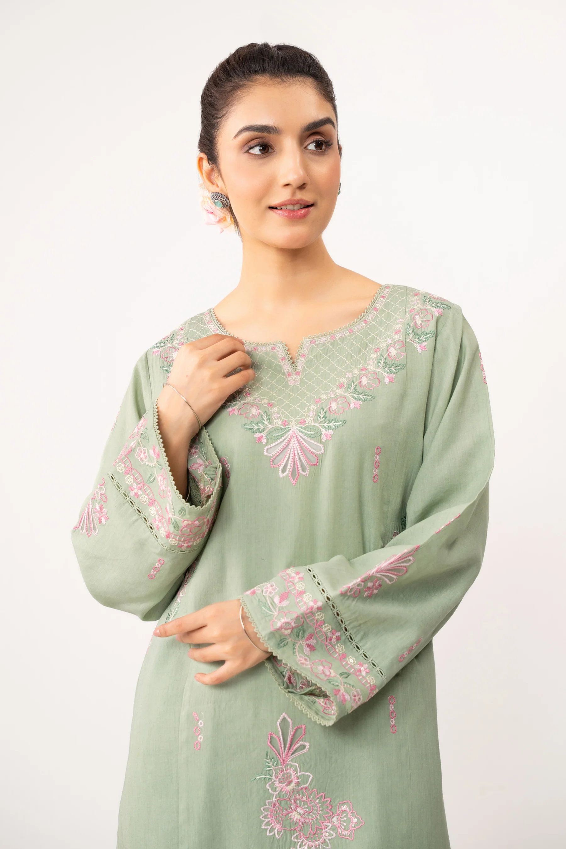 STITCHED EMBROIDERED COTTON LINEN SUIT - Image 2