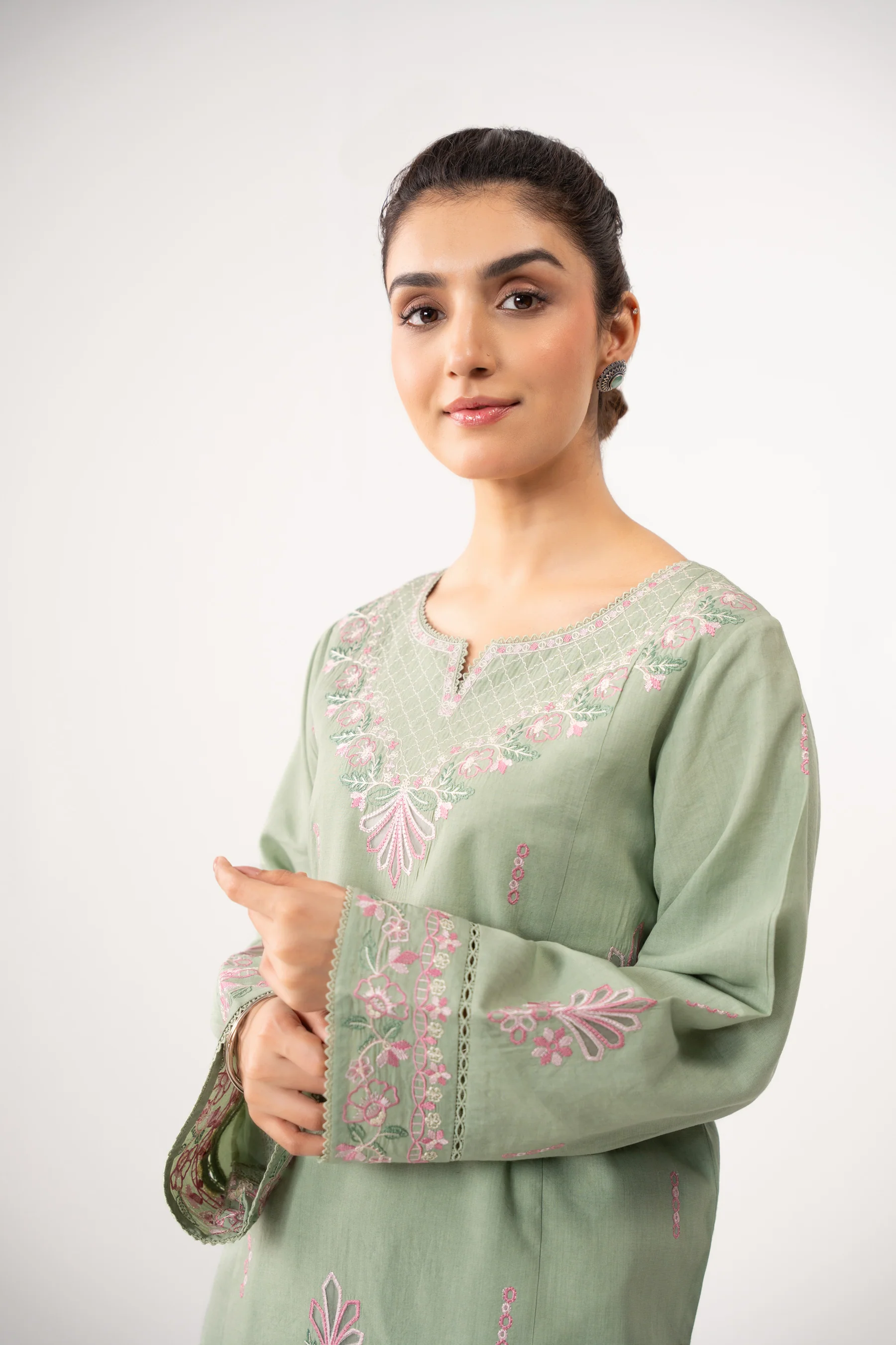 STITCHED EMBROIDERED COTTON LINEN SUIT - Image 3