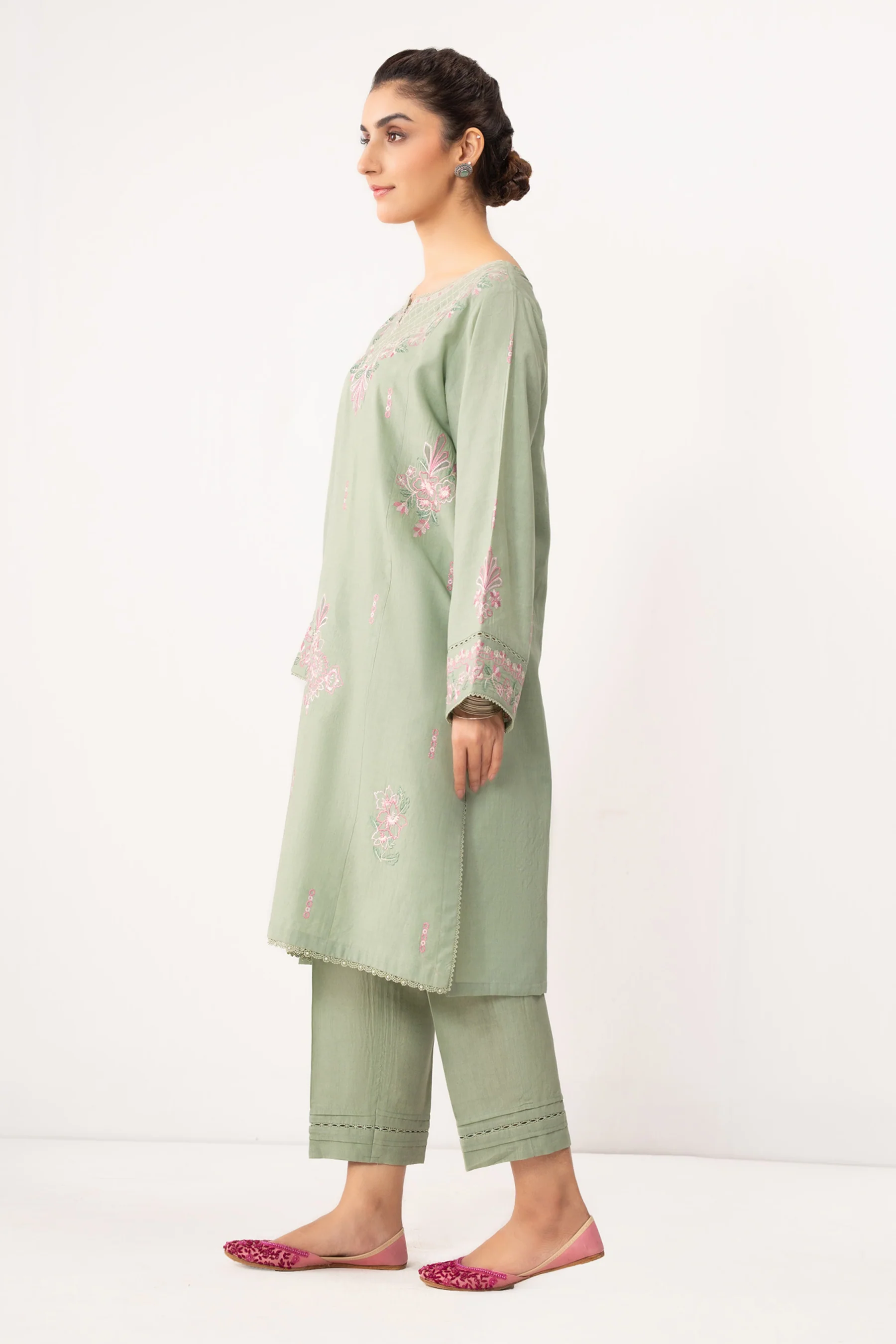 STITCHED EMBROIDERED COTTON LINEN SUIT - Image 4