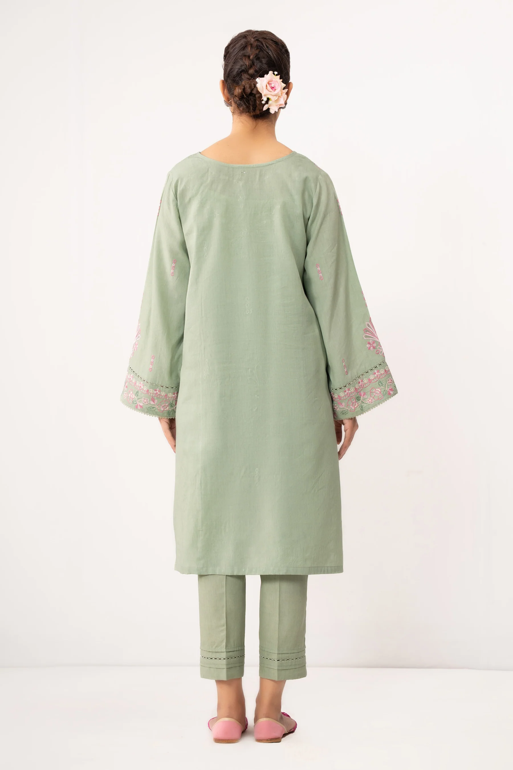 STITCHED EMBROIDERED COTTON LINEN SUIT - Image 5