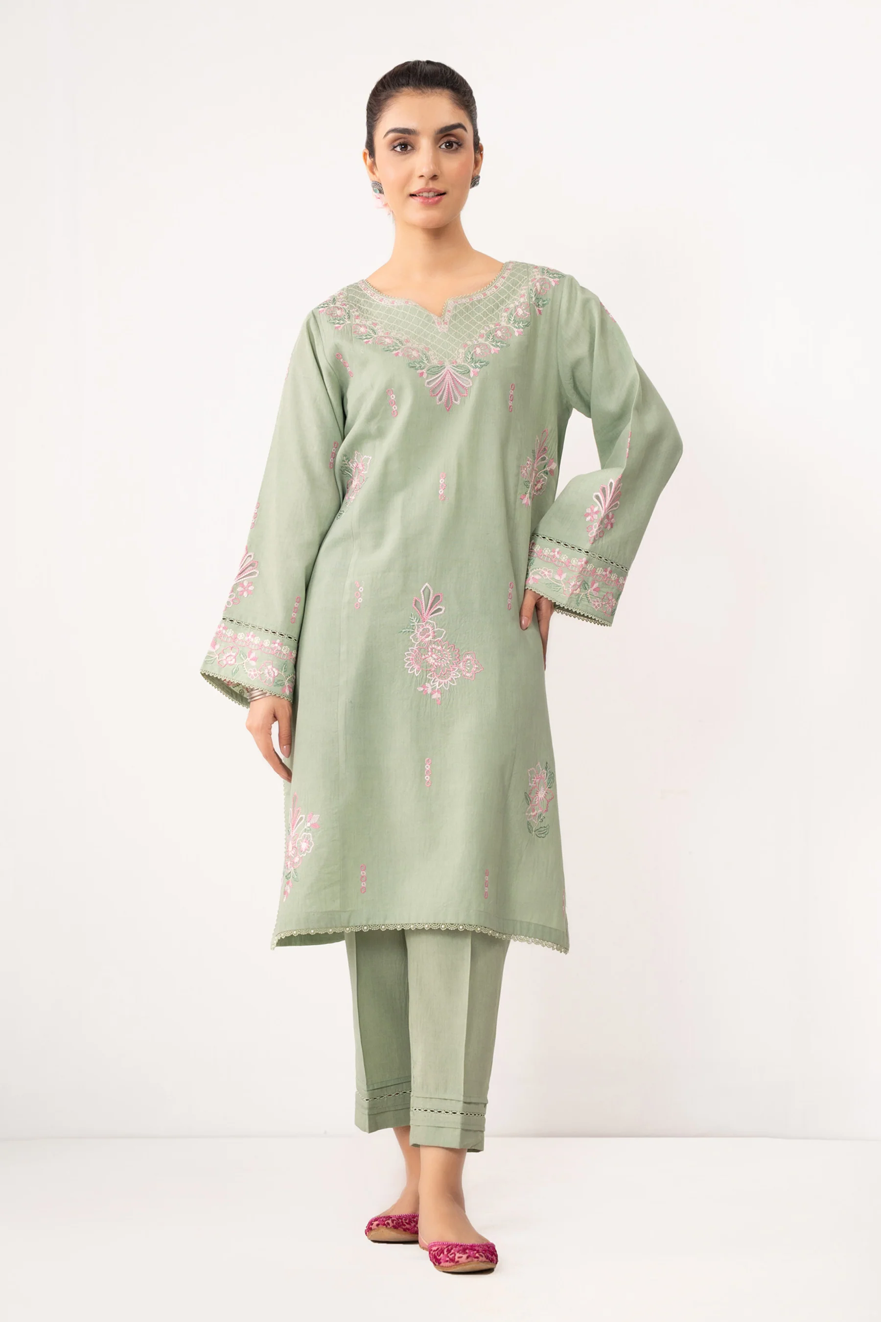 STITCHED EMBROIDERED COTTON LINEN SUIT - Image 6