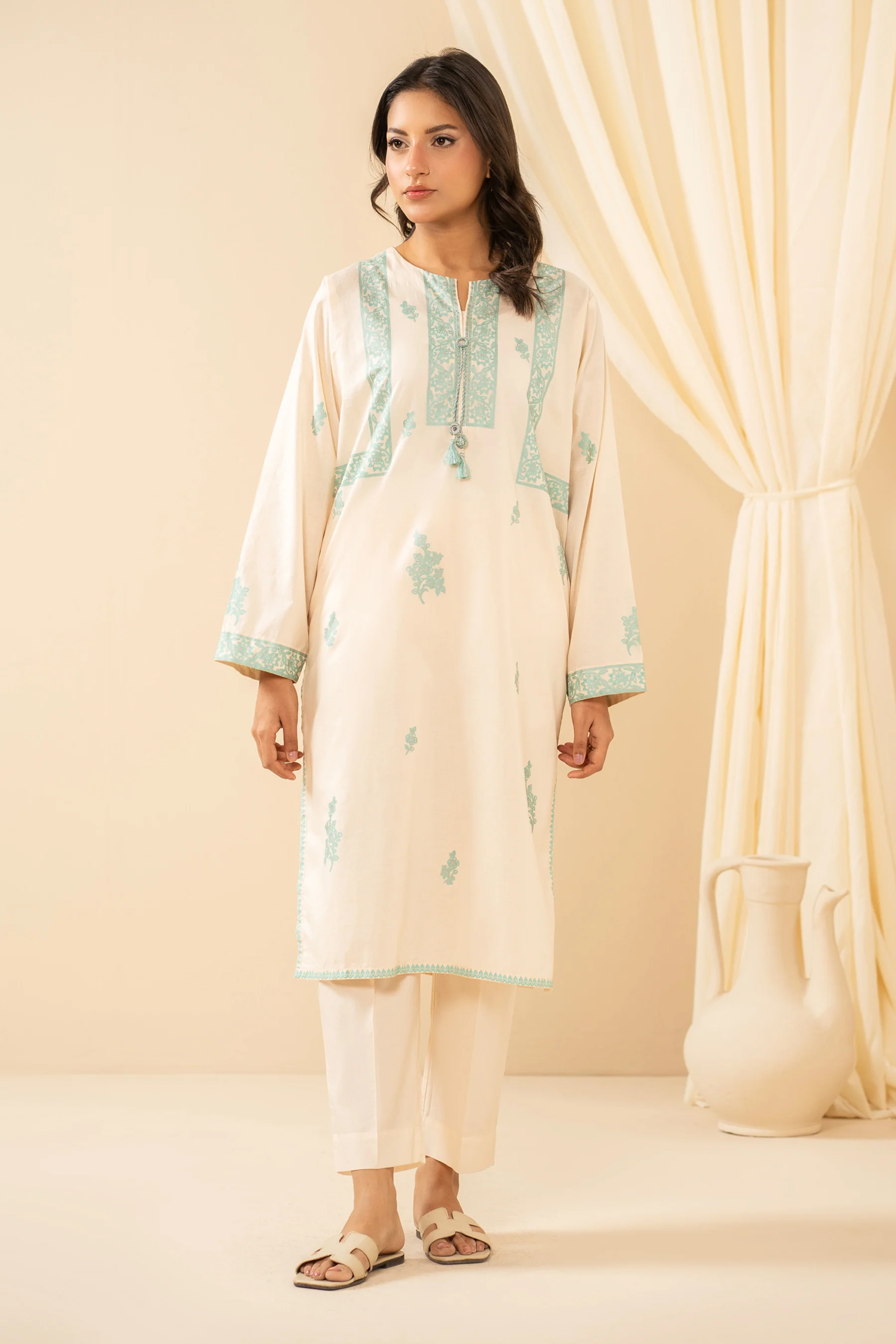 PRINTED SLUB STITCHED 2 PIECE SUIT