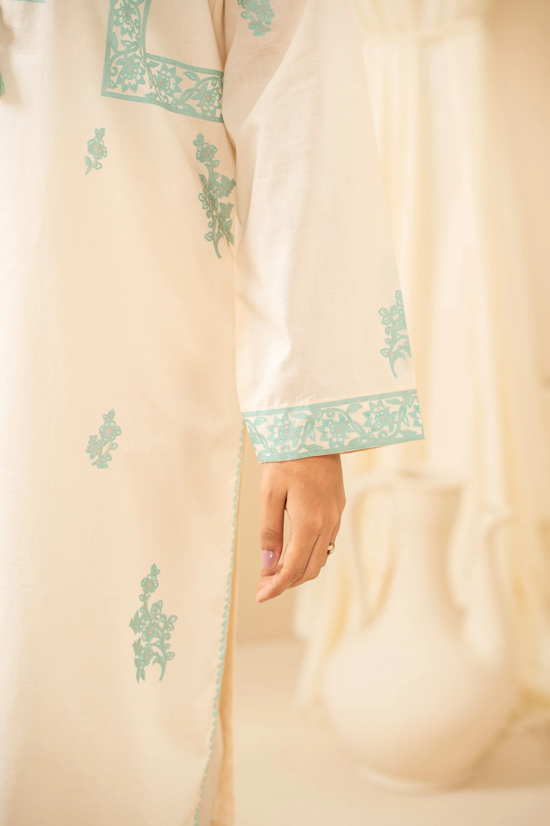 PRINTED SLUB STITCHED 2 PIECE SUIT - Image 3