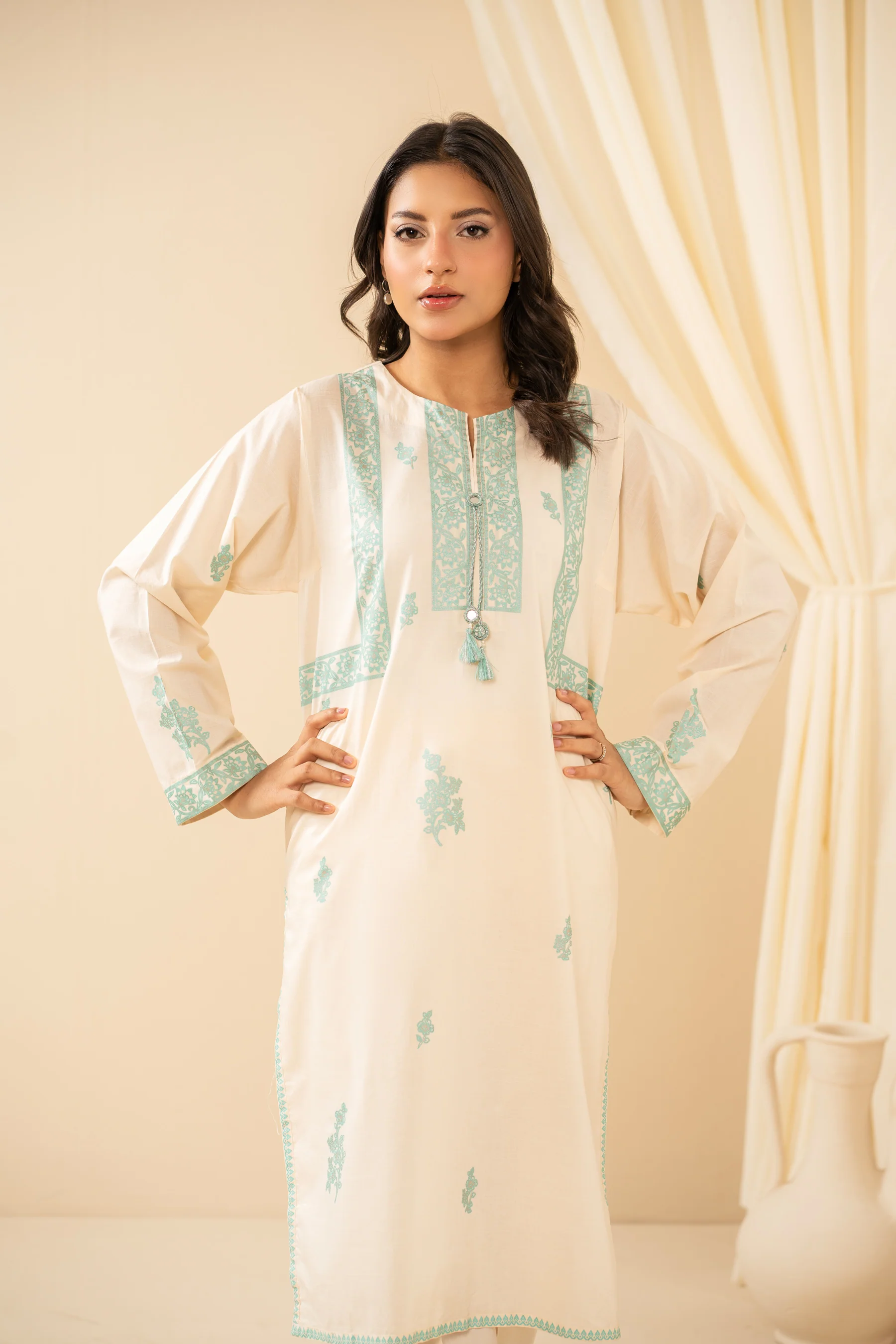 PRINTED SLUB STITCHED 2 PIECE SUIT - Image 4