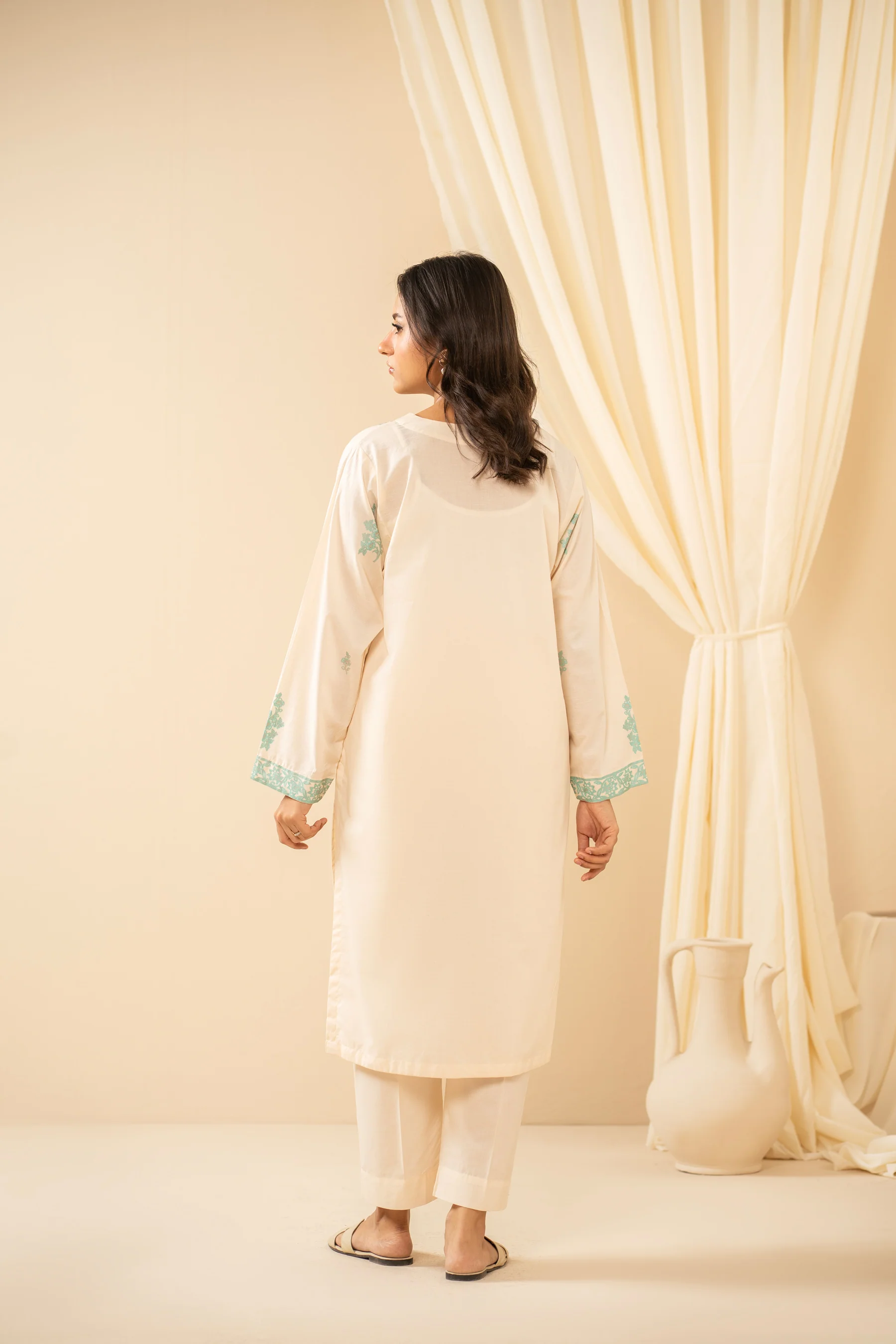 PRINTED SLUB STITCHED 2 PIECE SUIT - Image 5