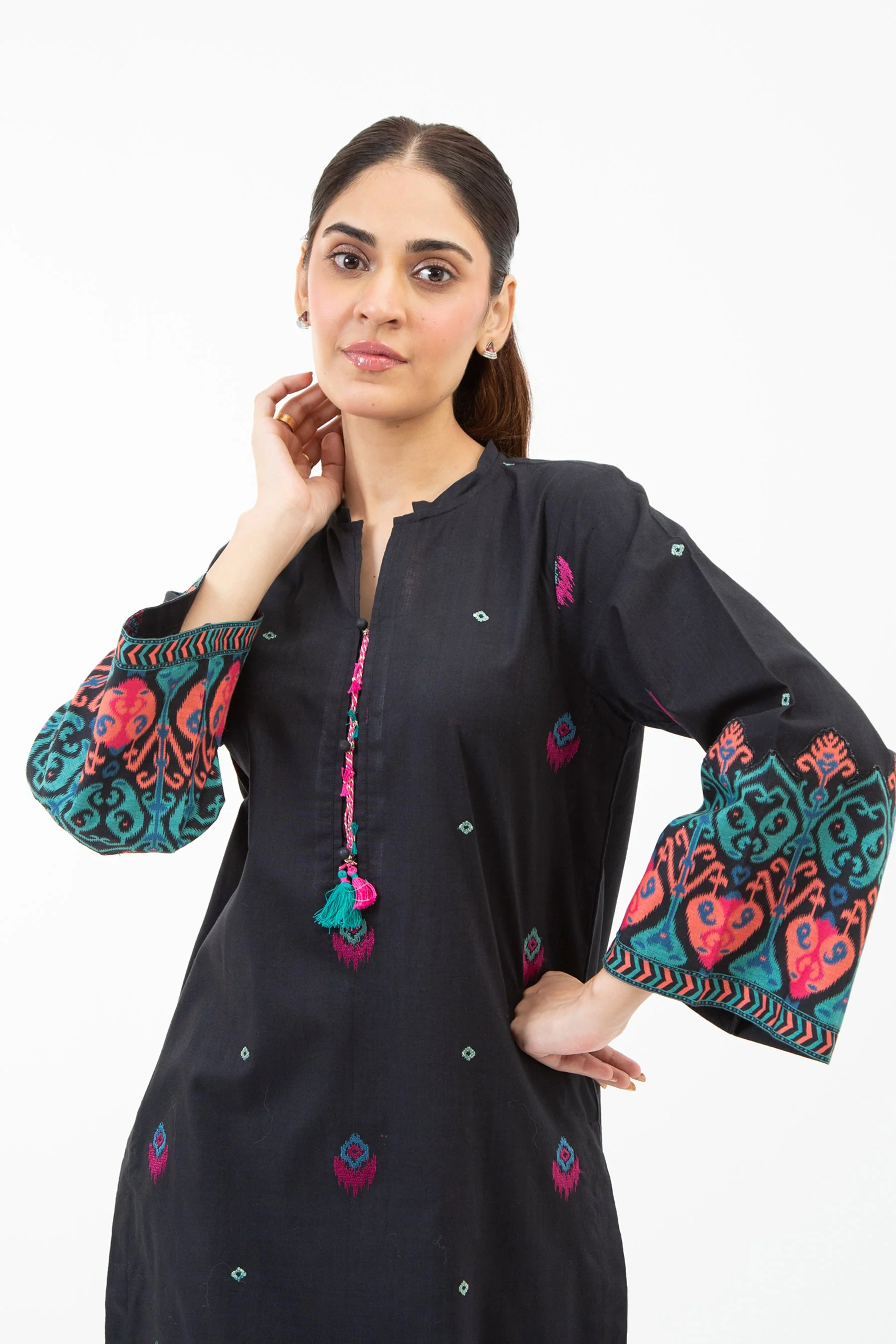 STITCHED EMBROIDERED BOTH SIDE SLUB SUIT (FACTORY E-OUTLET) - Image 4