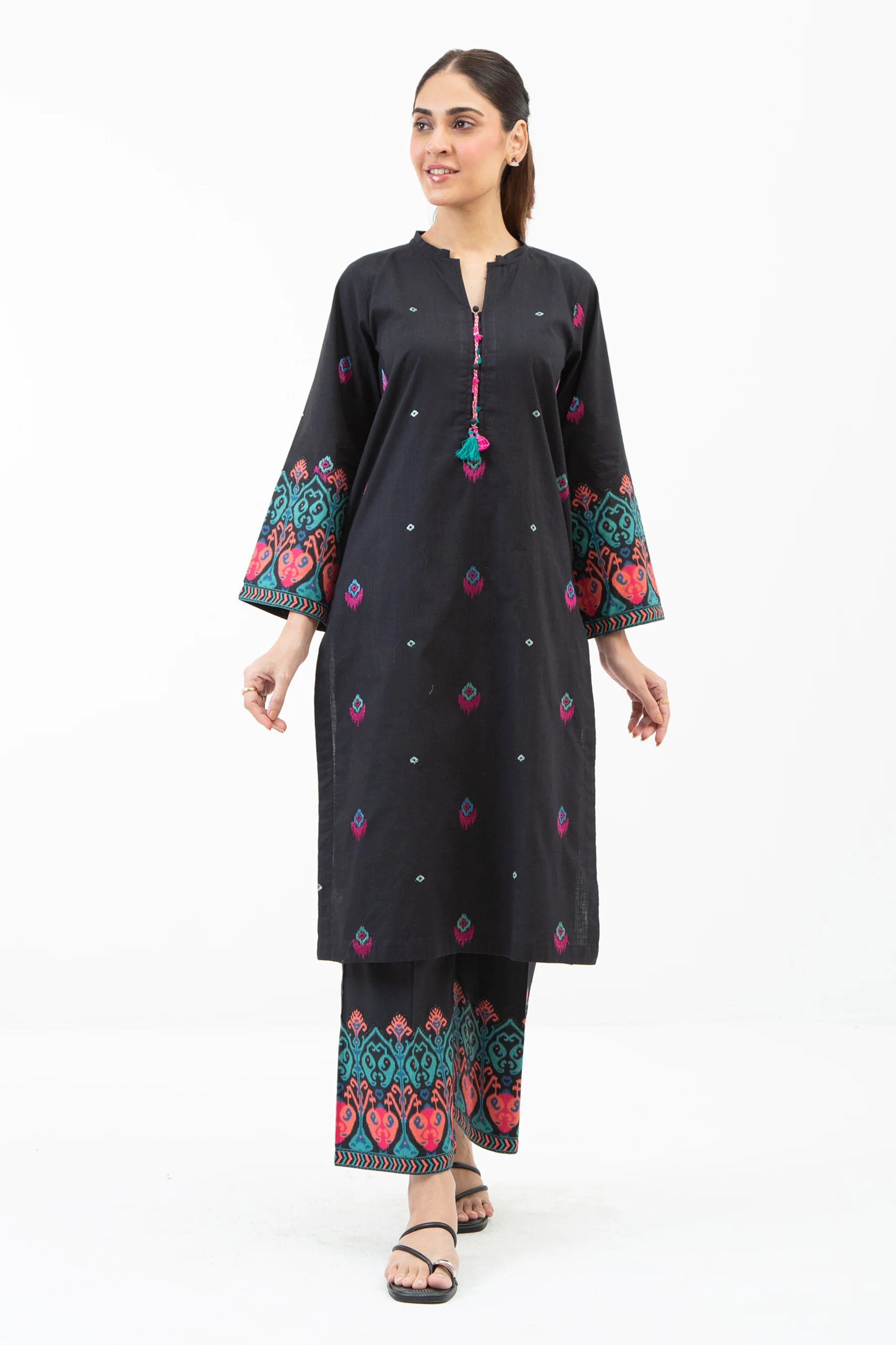 STITCHED EMBROIDERED BOTH SIDE SLUB SUIT - Image 6