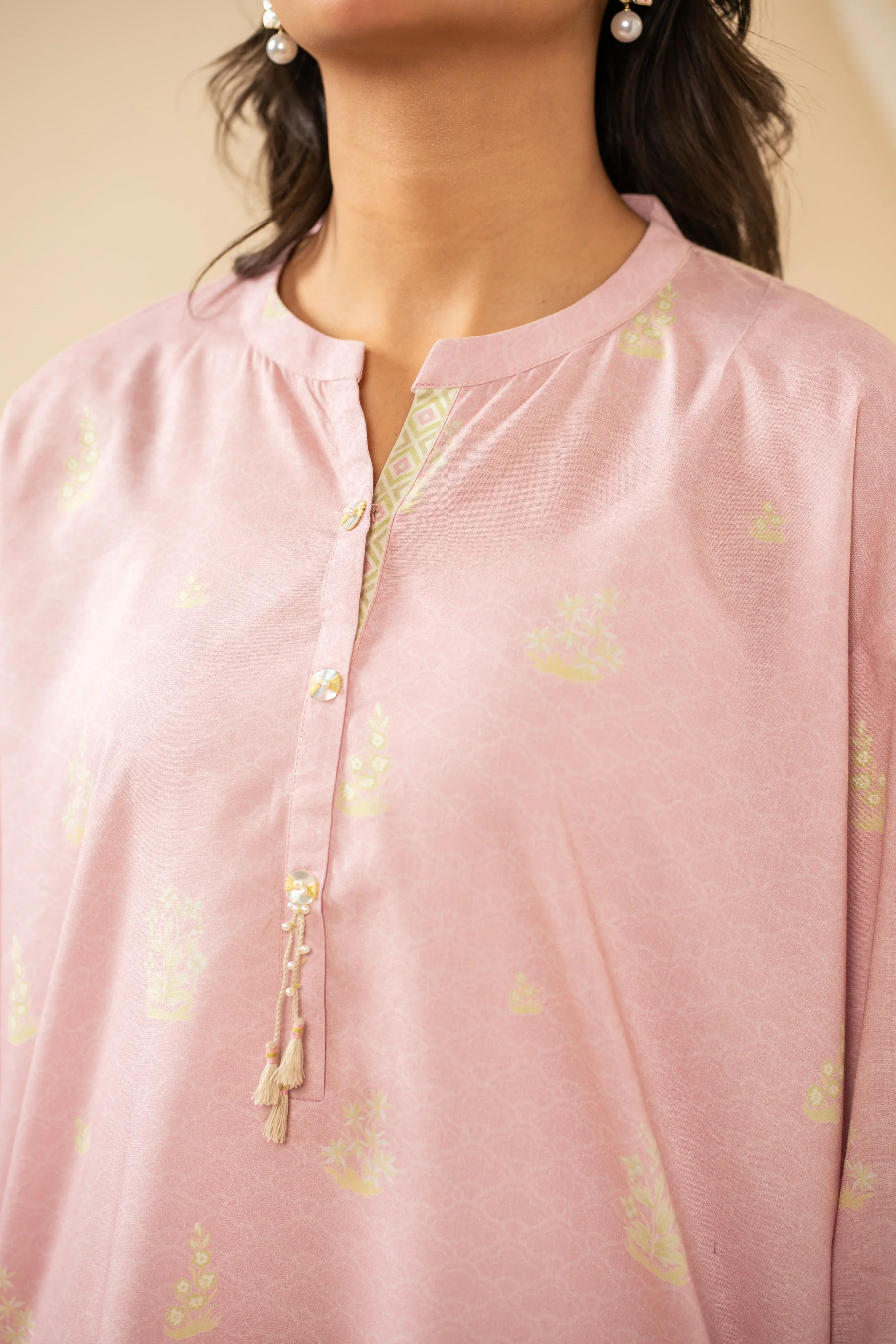 STITCHED PRINTED COTTON LINEN VISCOSE SUIT - Image 3