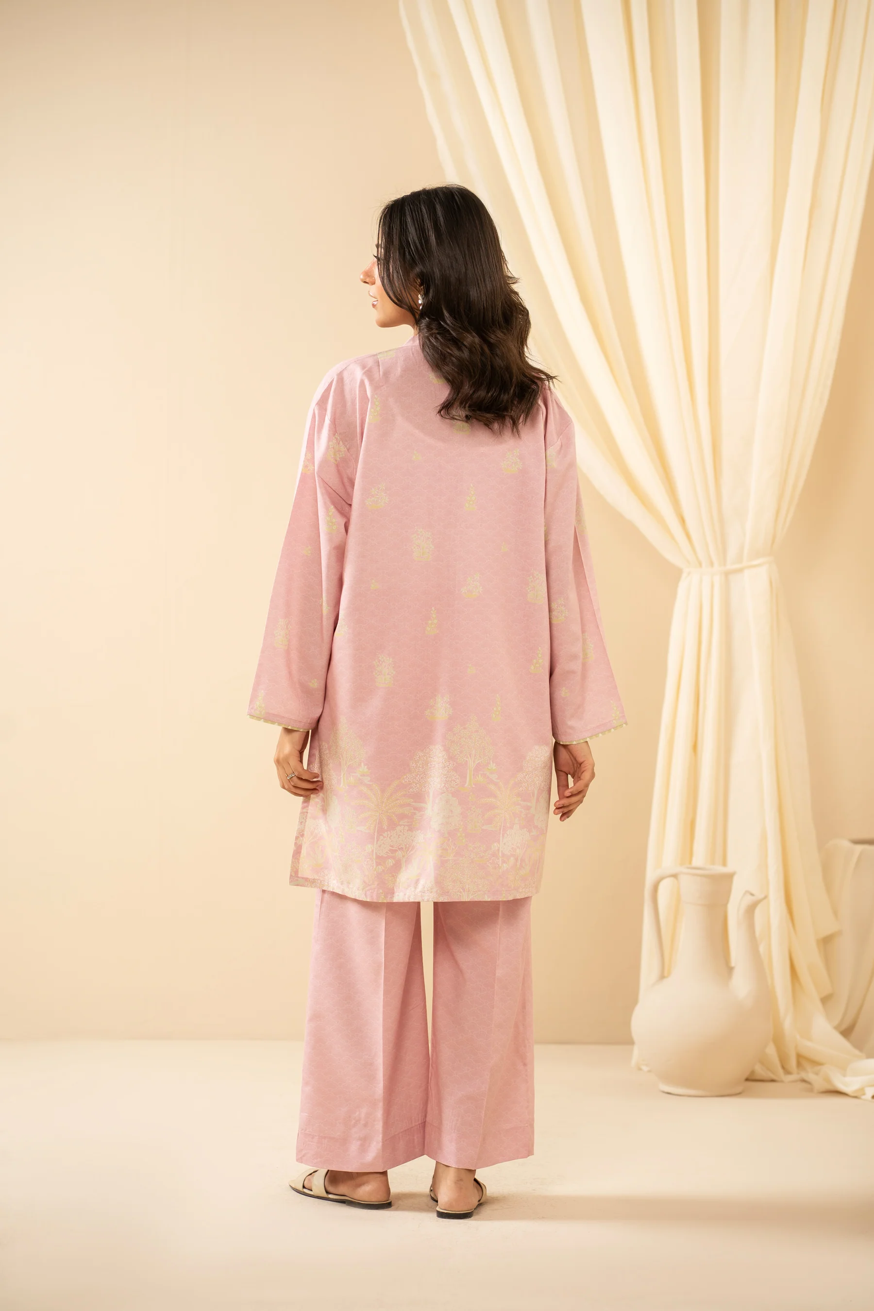 STITCHED PRINTED COTTON LINEN VISCOSE SUIT - Image 6