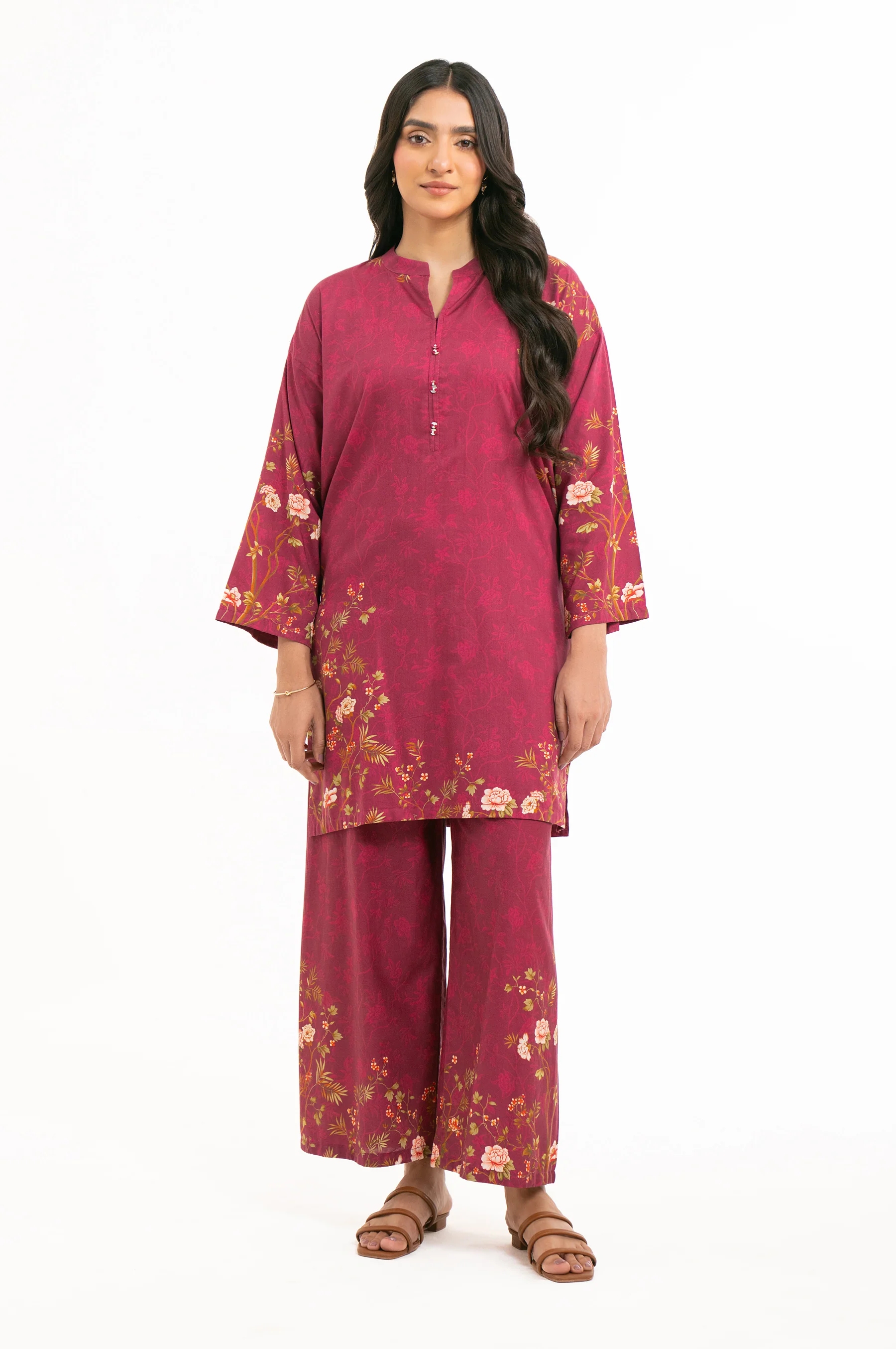 STITCHED PRINTED SHIRT BOTTOM