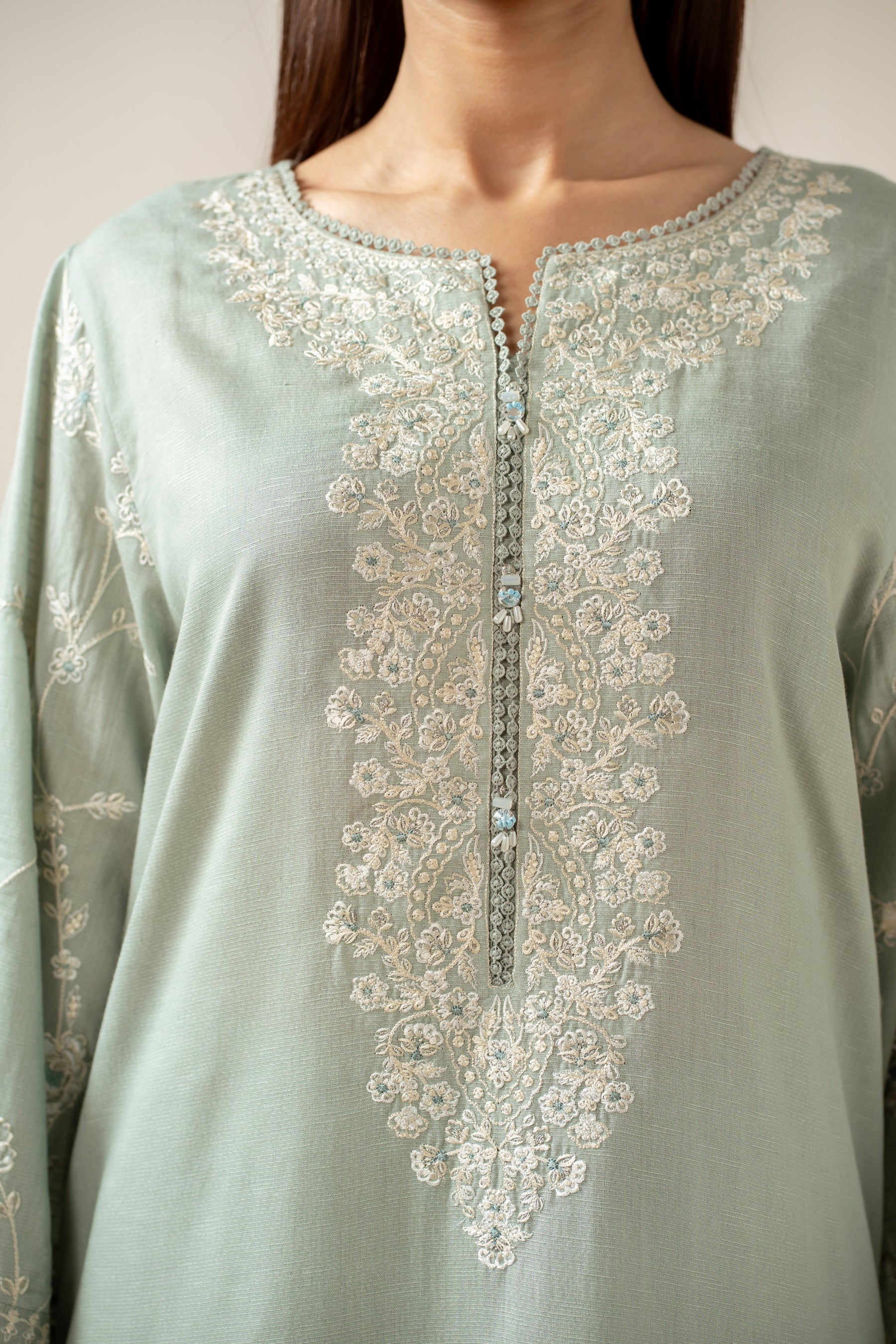 STITCHED EMBROIDERED SHIRT BOTTOM (FACTORY E-OUTLET) - Image 2