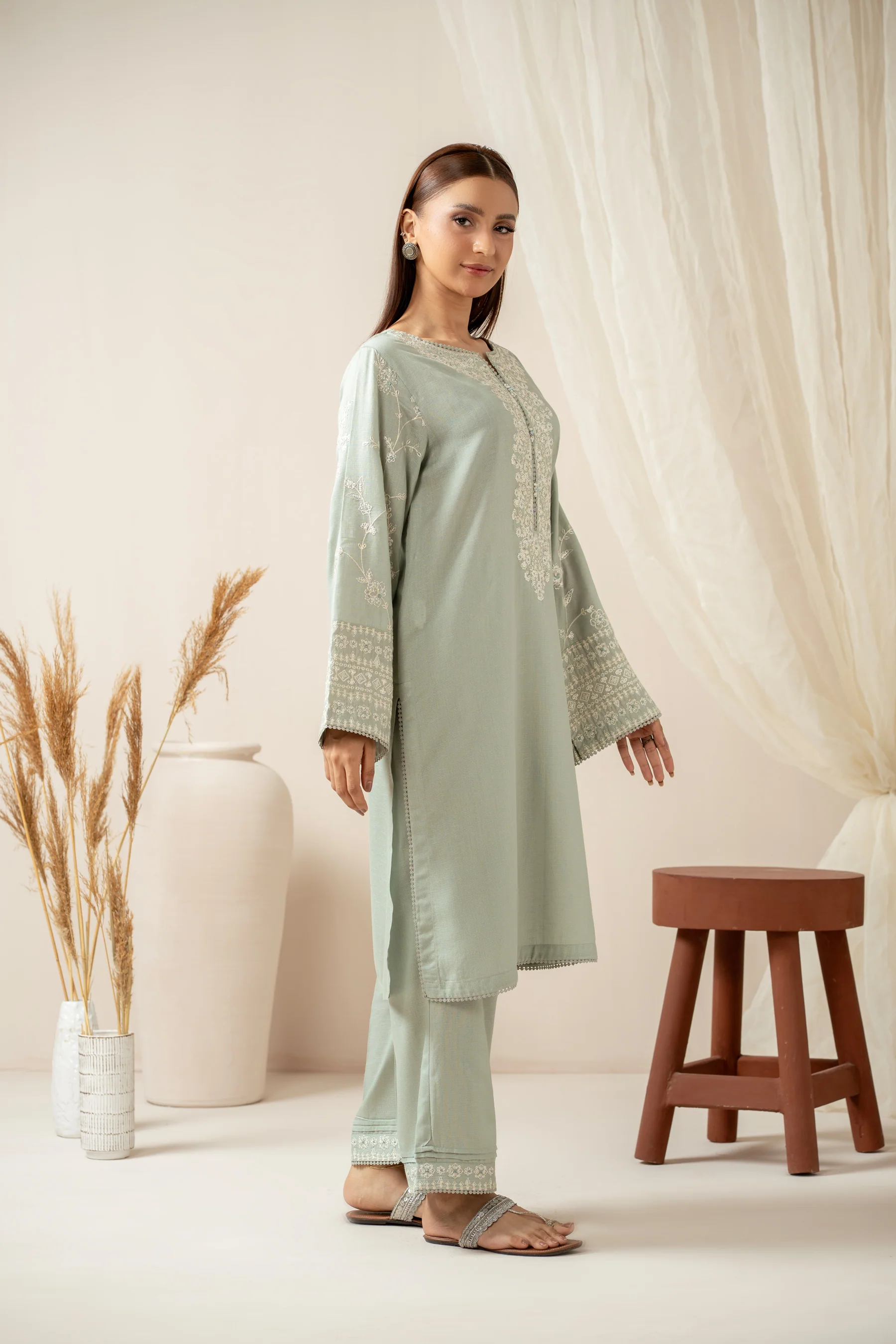 STITCHED EMBROIDERED SHIRT BOTTOM - Image 6