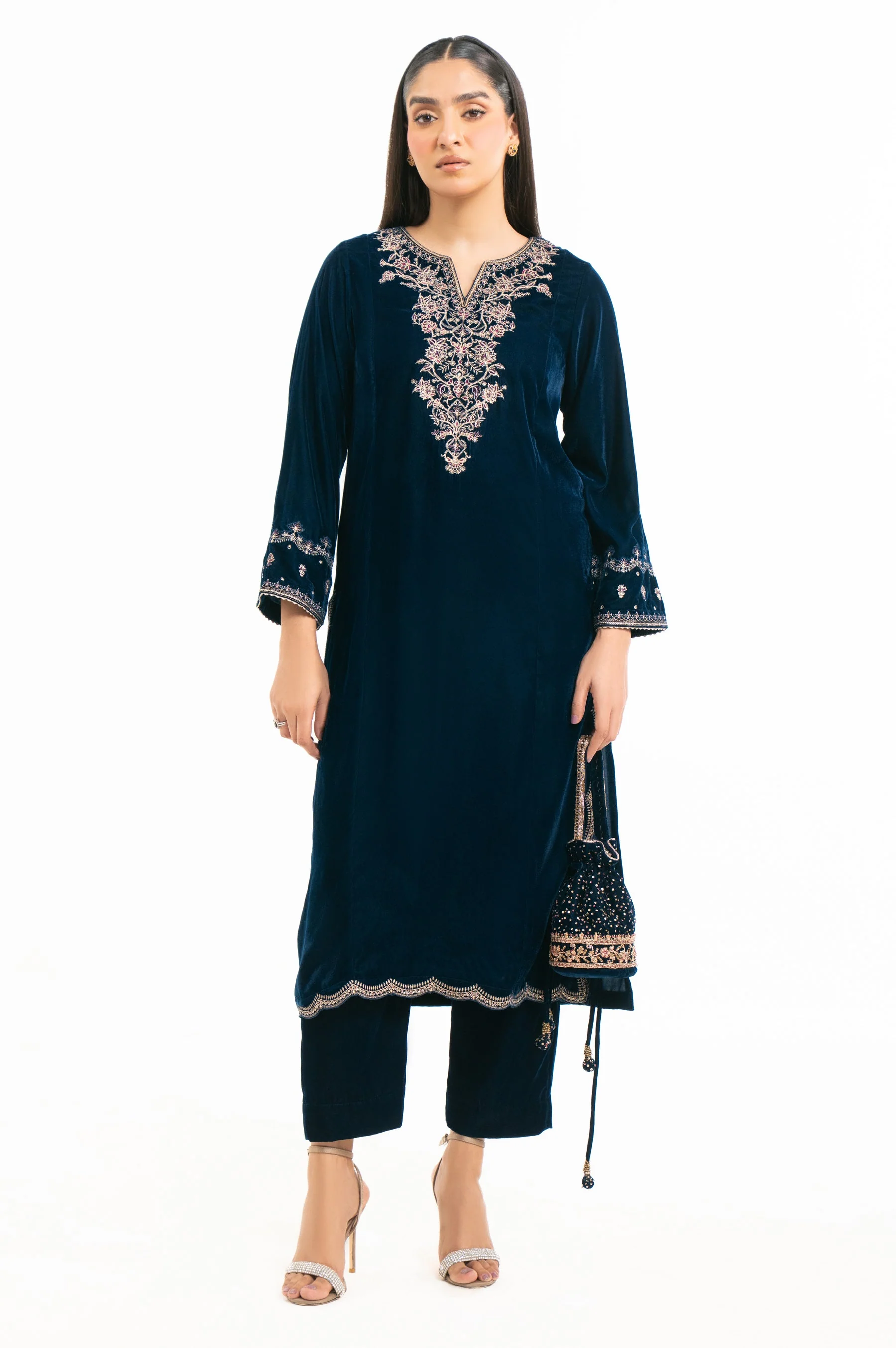 EMBROIDERED VELVET SHIRT & BOTTOM (FACTORY E-OUTLET) - Image 6