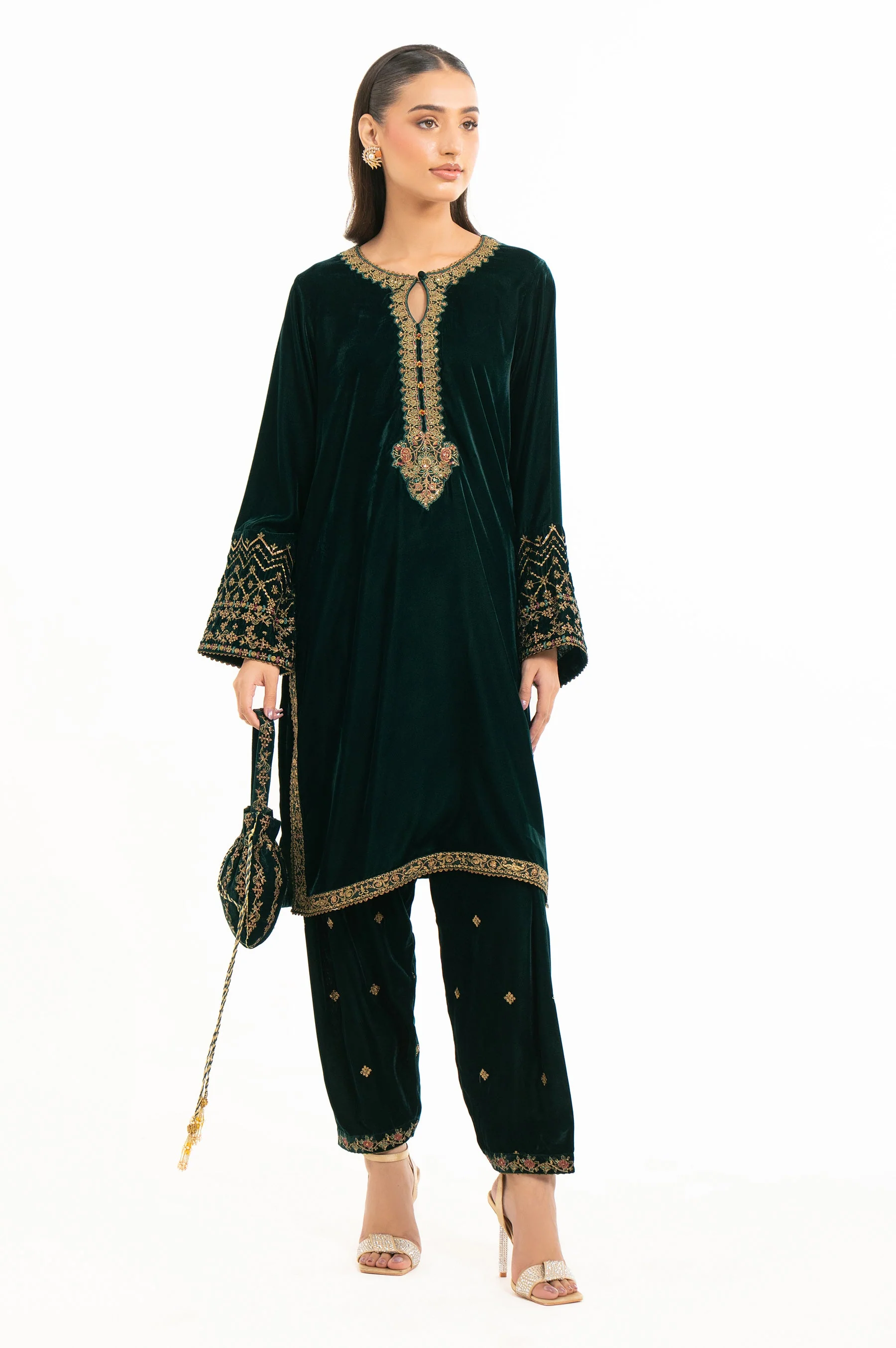 EMBROIDERED VELVET SHIRT & BOTTOM (FACTORY E-OUTLET) - Image 4
