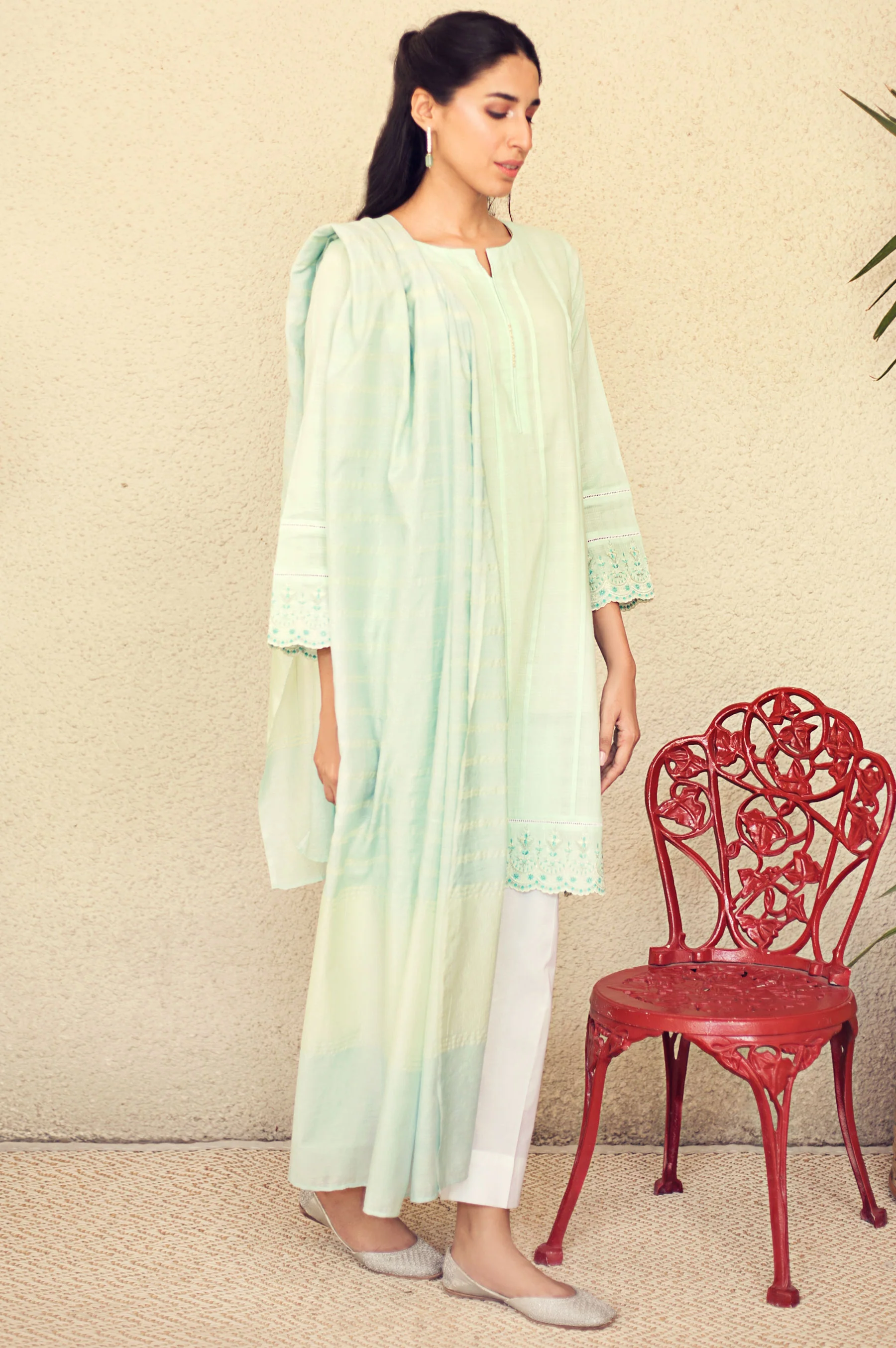Stitched 2 Piece Embroidered Suit - Image 2