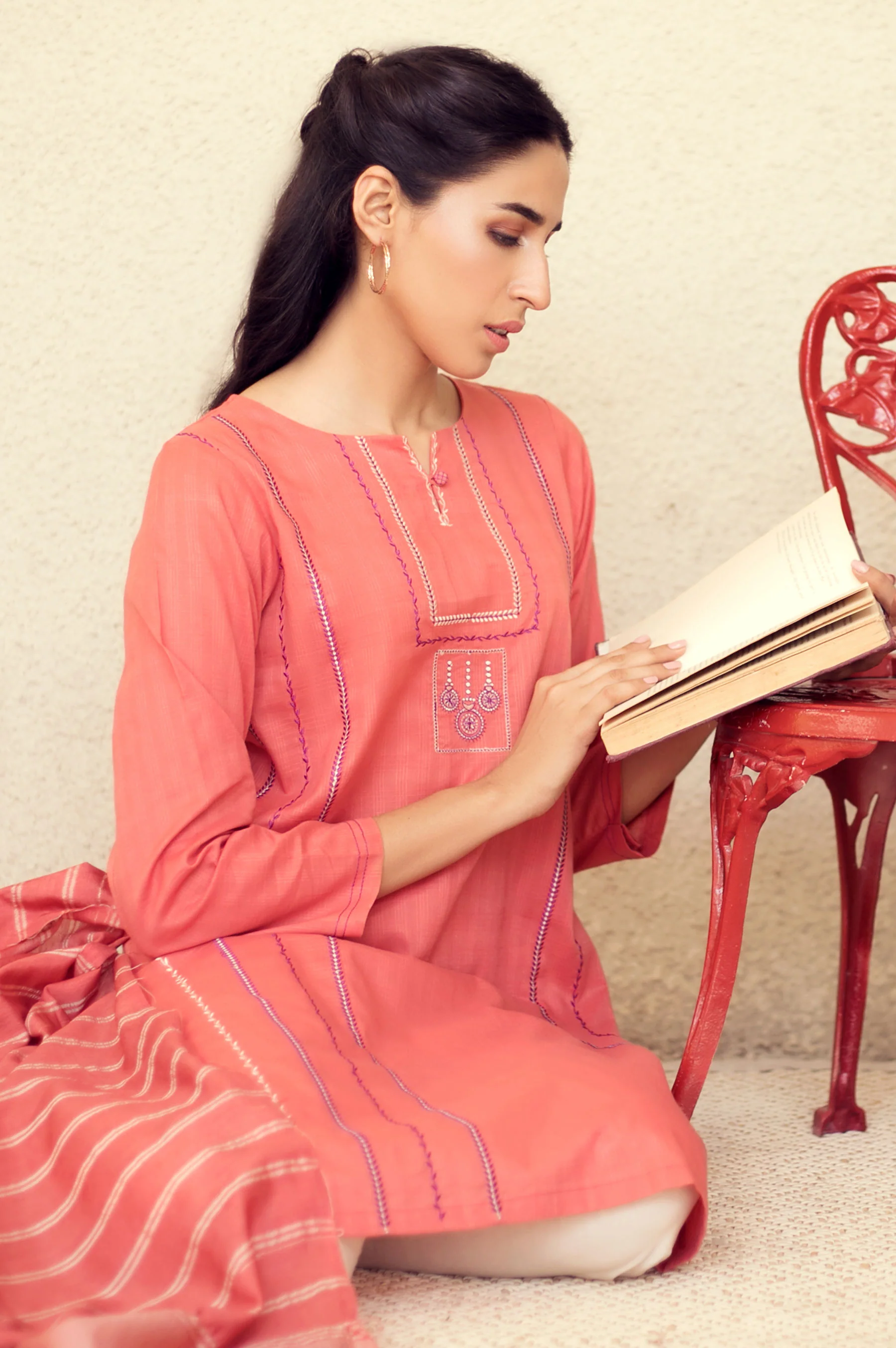 Stitched 2 Piece Embroidered Suit - Image 3
