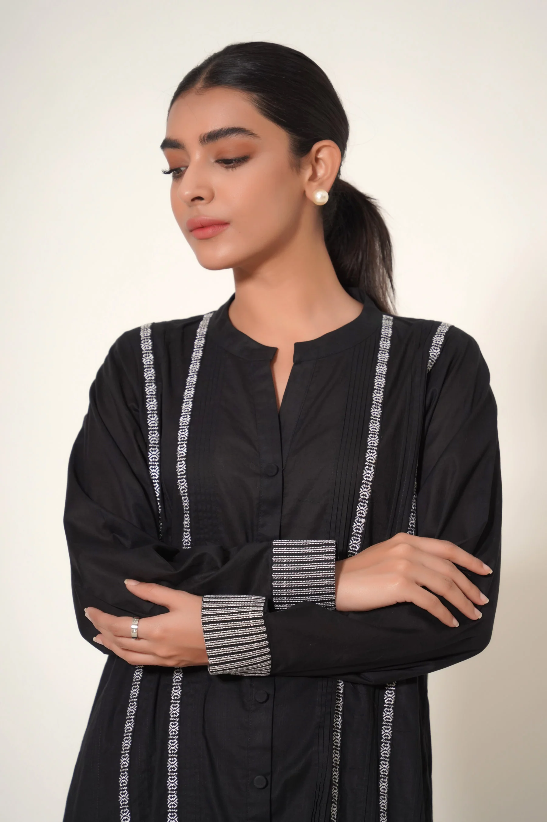 Stitched 2 Piece Embroidered Suit - Image 4