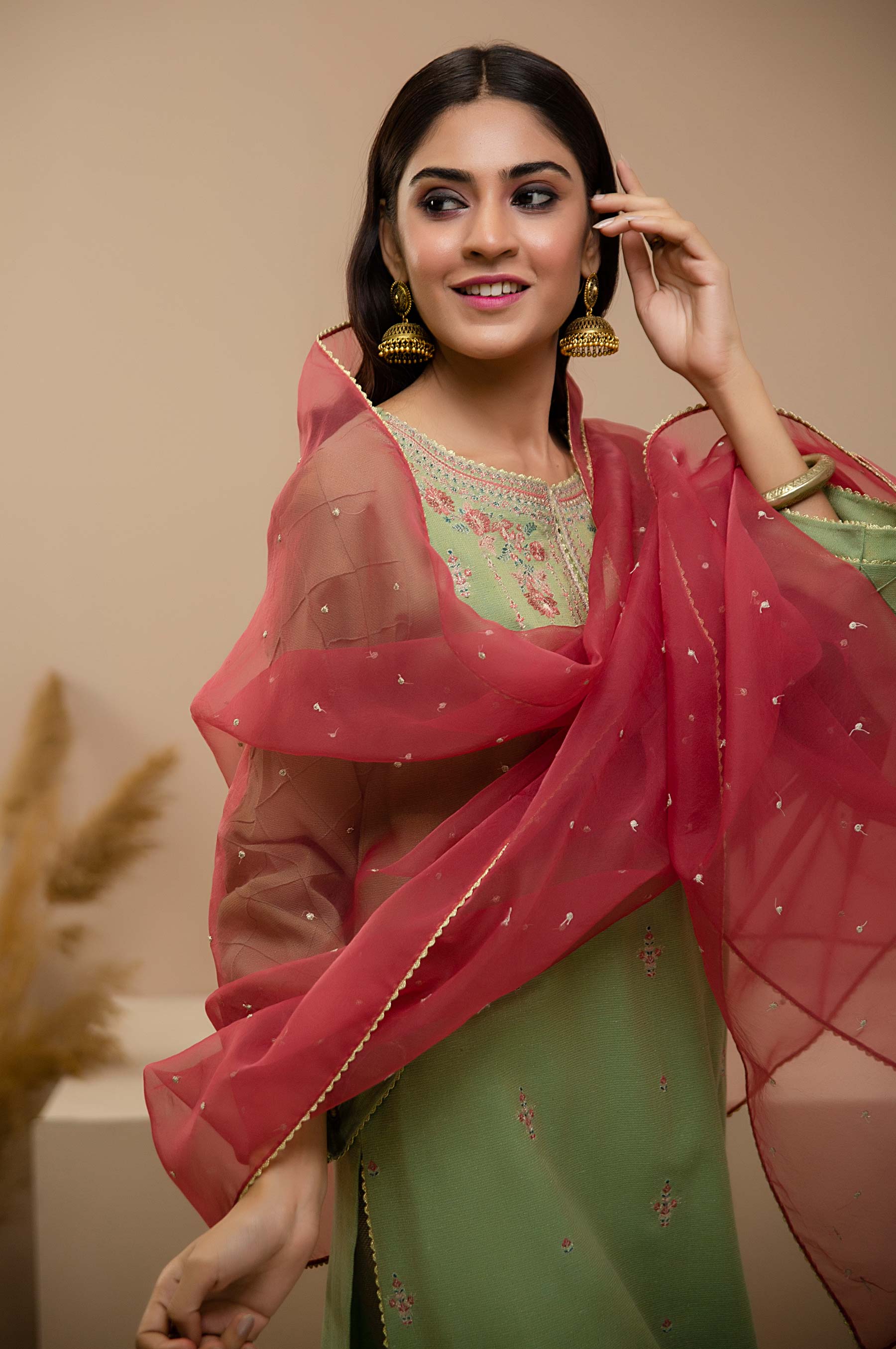 Stitched 2 Piece Zari Khadinet Shirt - Image 4