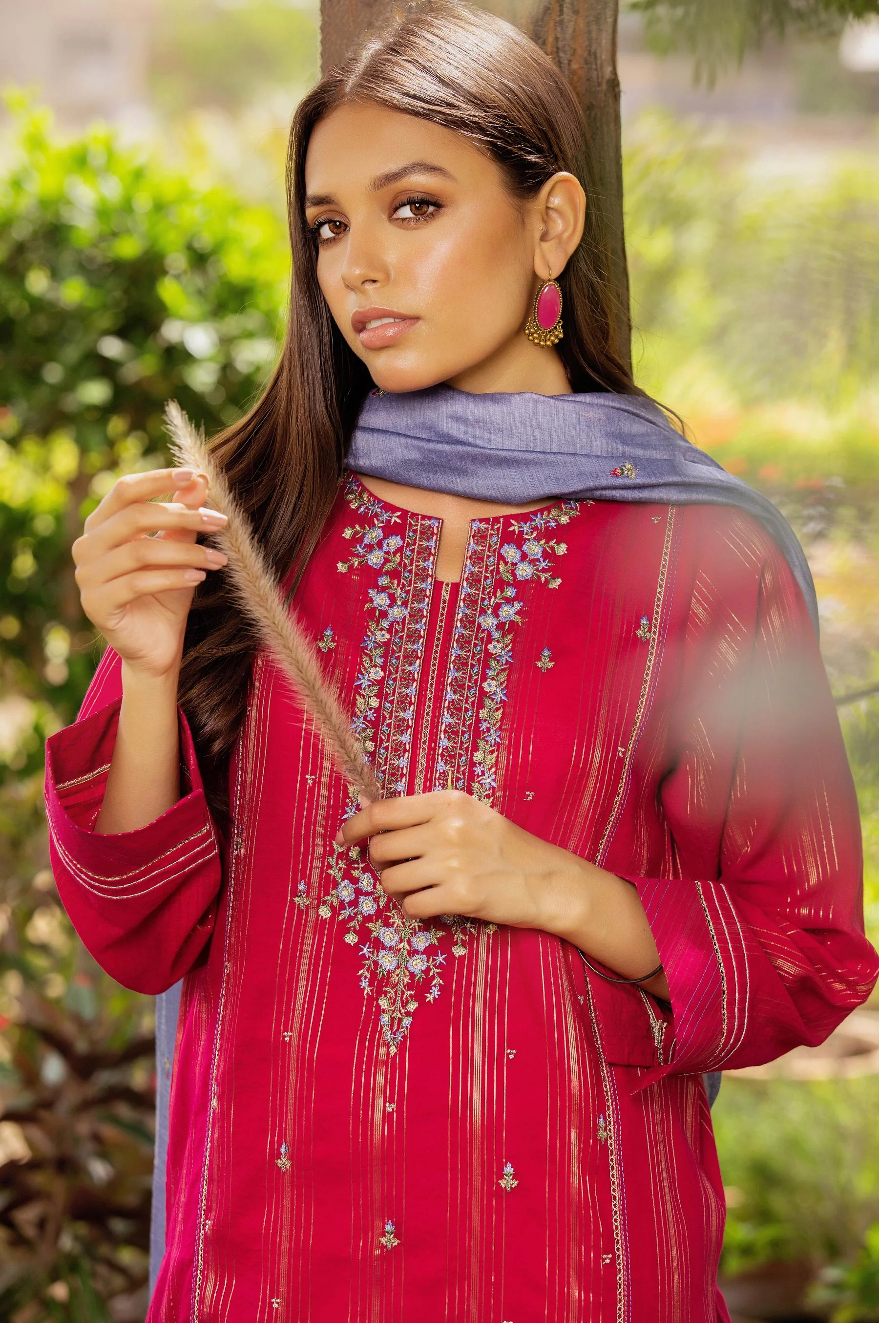 Stitched 2 Piece Zari Mysuri Suit - Image 5