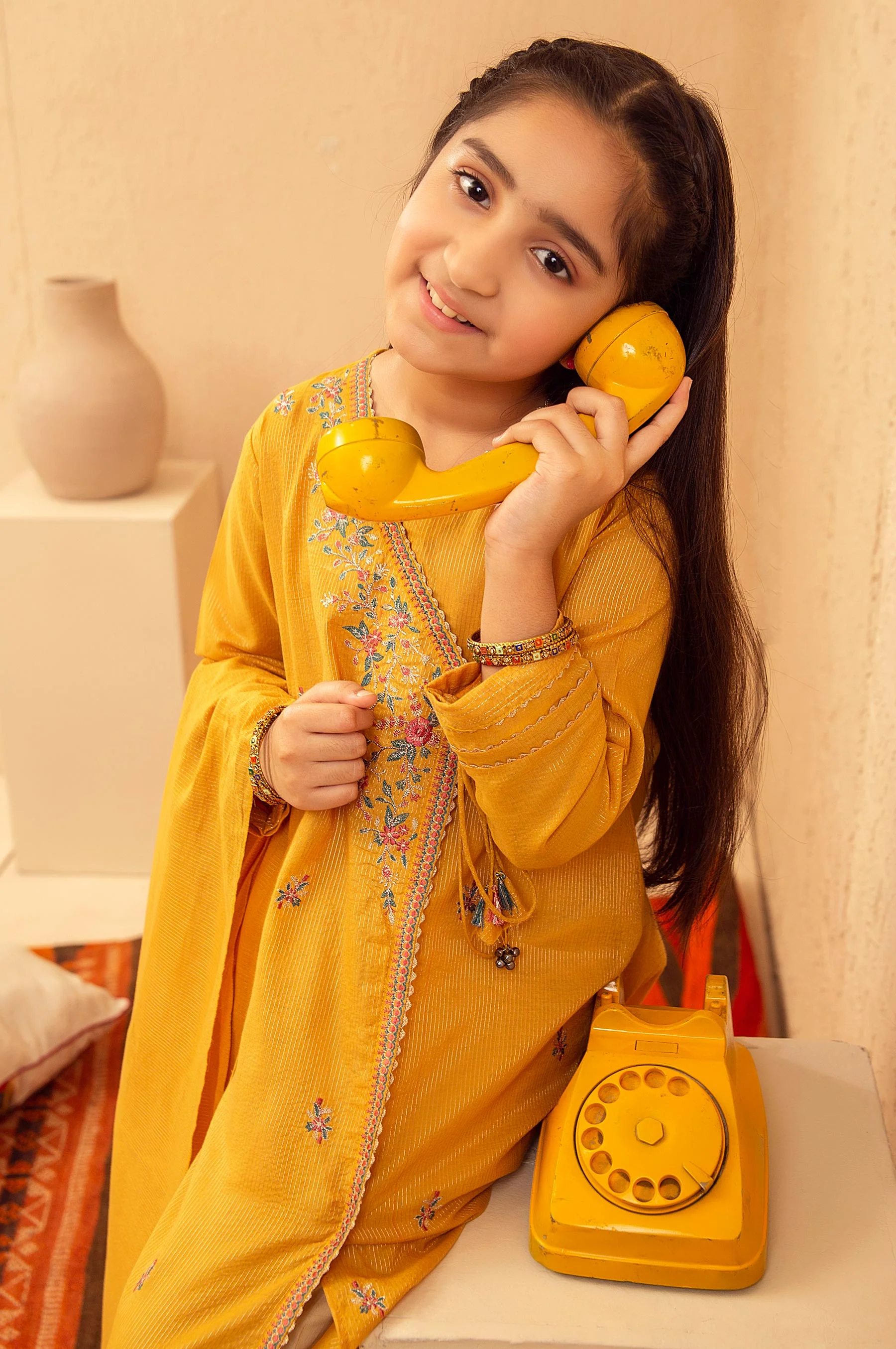 Stitched 2 Piece Embroidered Suit- Zari Stripe - Image 4