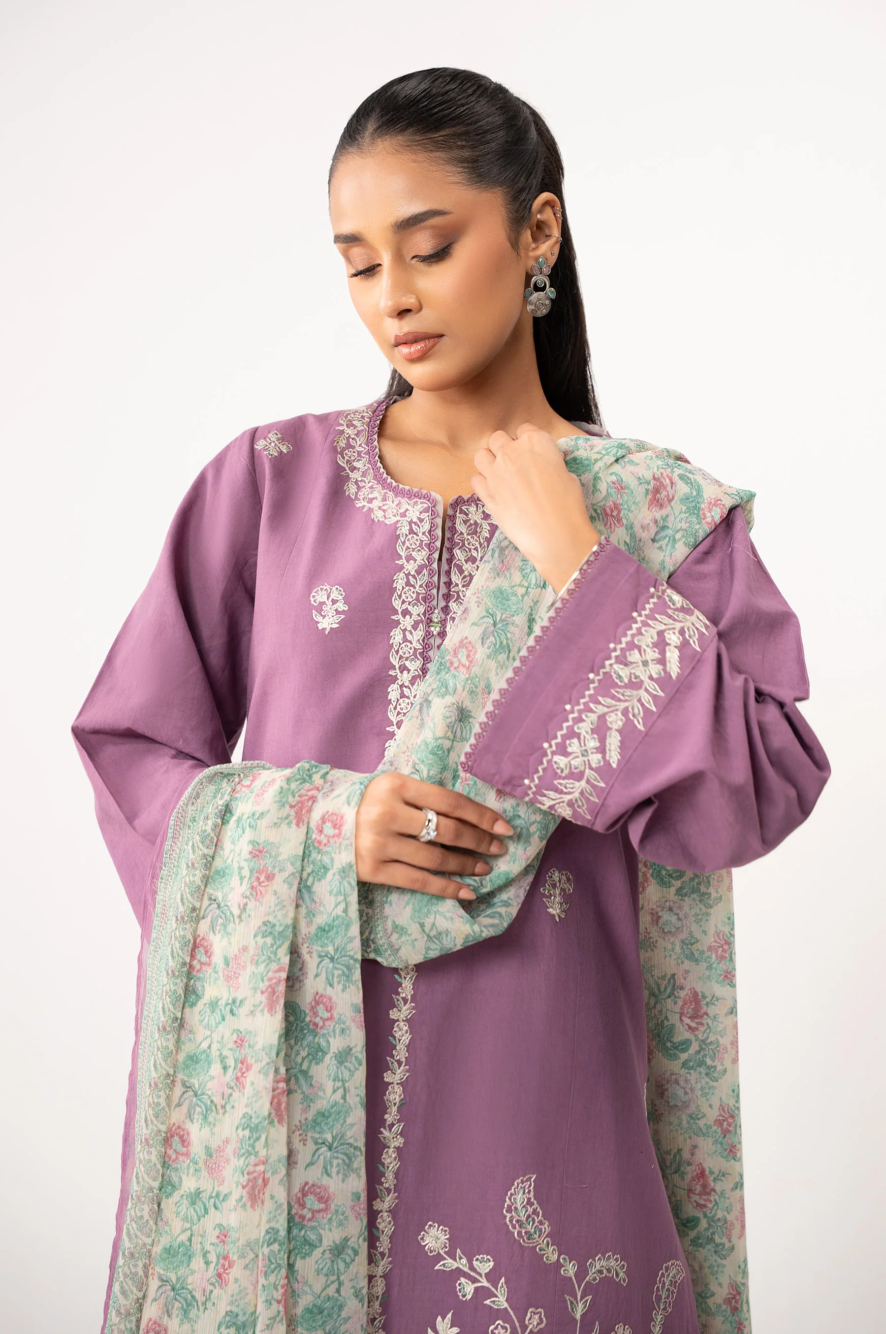 STITCHED EMBROIDERED COTTON LINEN SUIT - Image 4