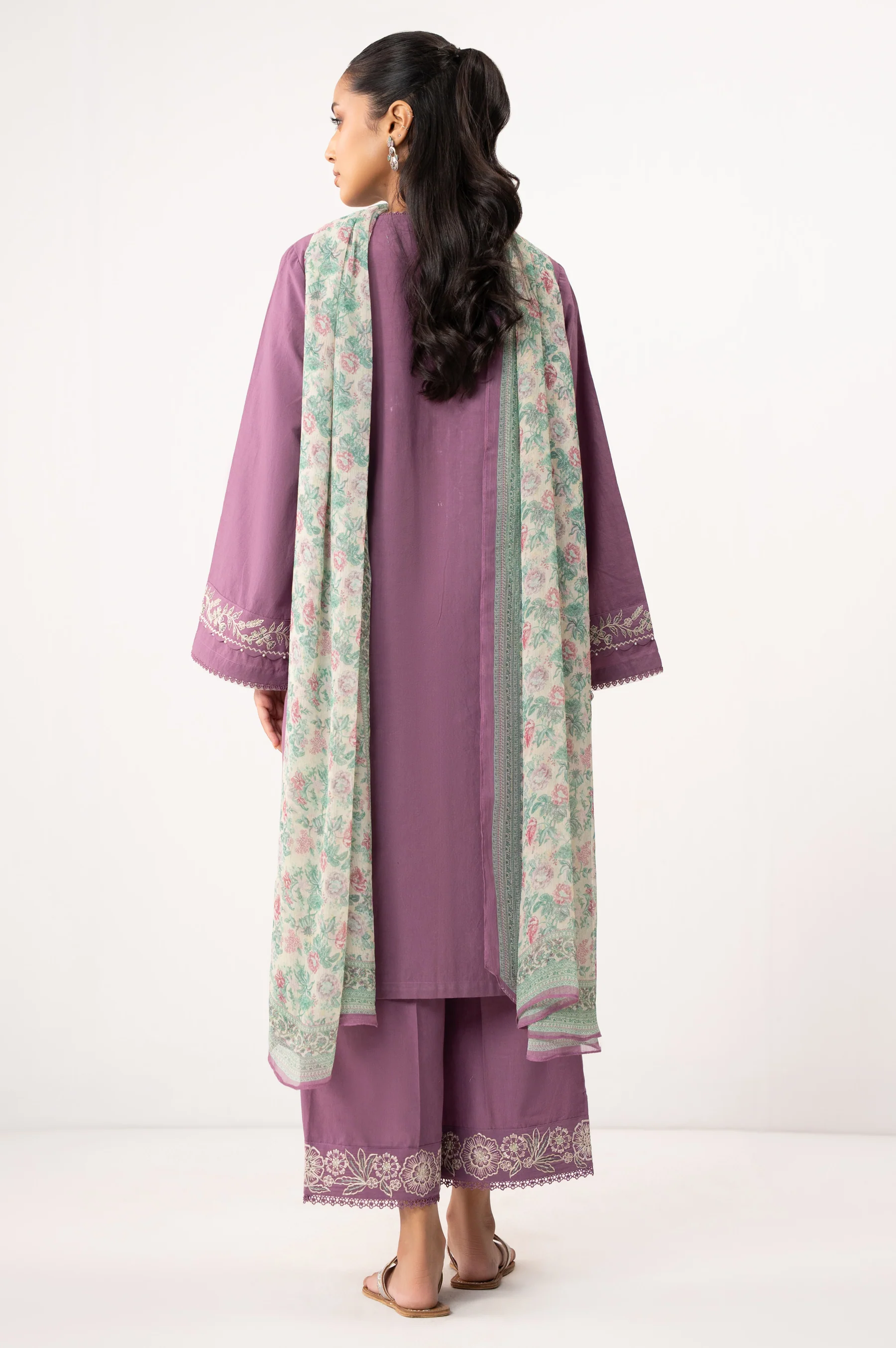 STITCHED EMBROIDERED COTTON LINEN SUIT - Image 5