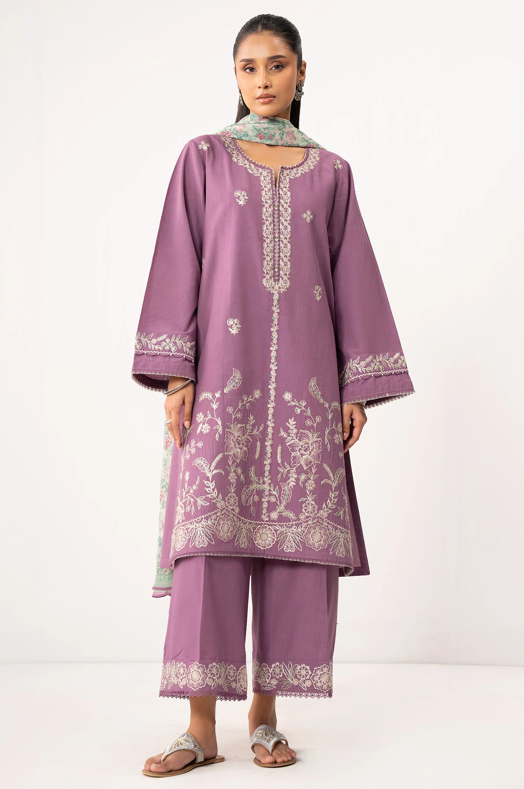 STITCHED EMBROIDERED COTTON LINEN SUIT - Image 7