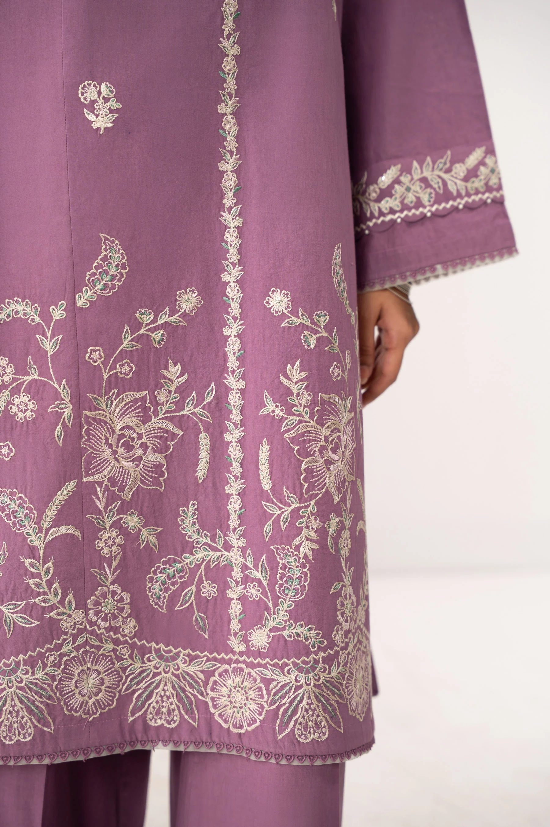 STITCHED EMBROIDERED COTTON LINEN SUIT - Image 8