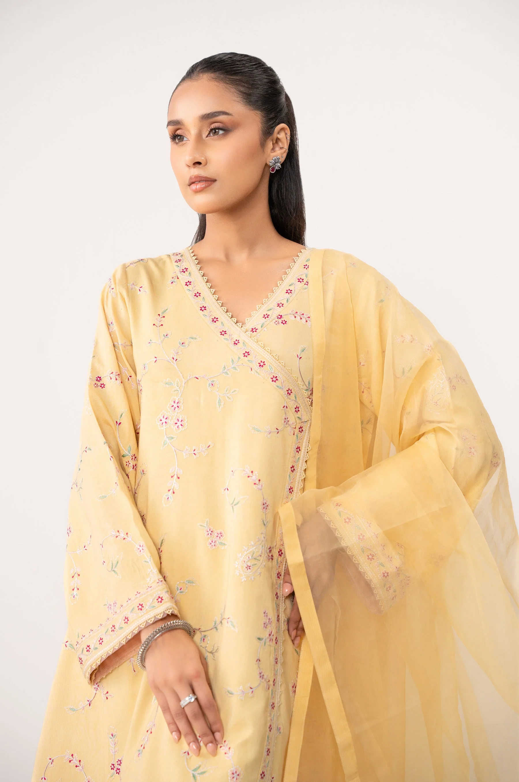 STITCHED EMBROIDERED OAK SILK SUIT (FACTORY E-OUTLET) - Image 2