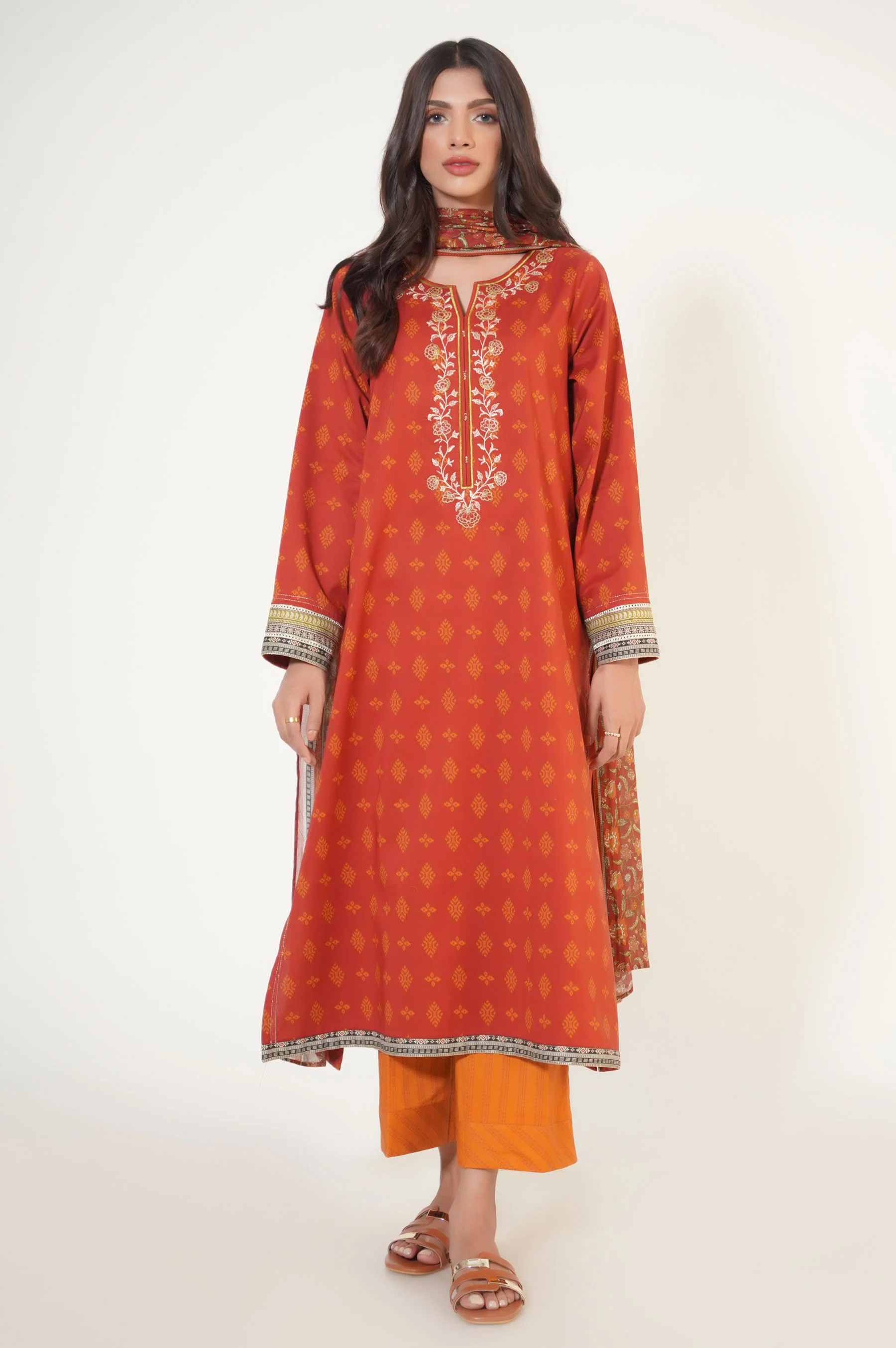 Stitched 3 Piece Printed Lawn - Image 2