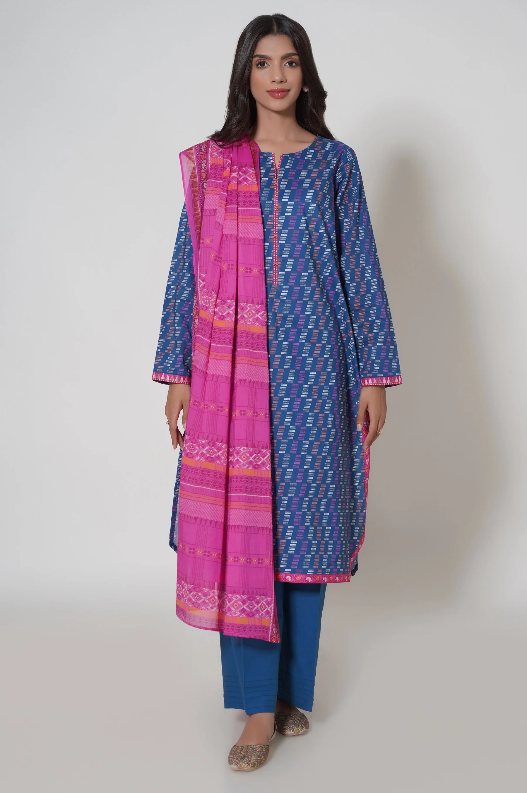 Stitched 3 Piece Cambric Suit