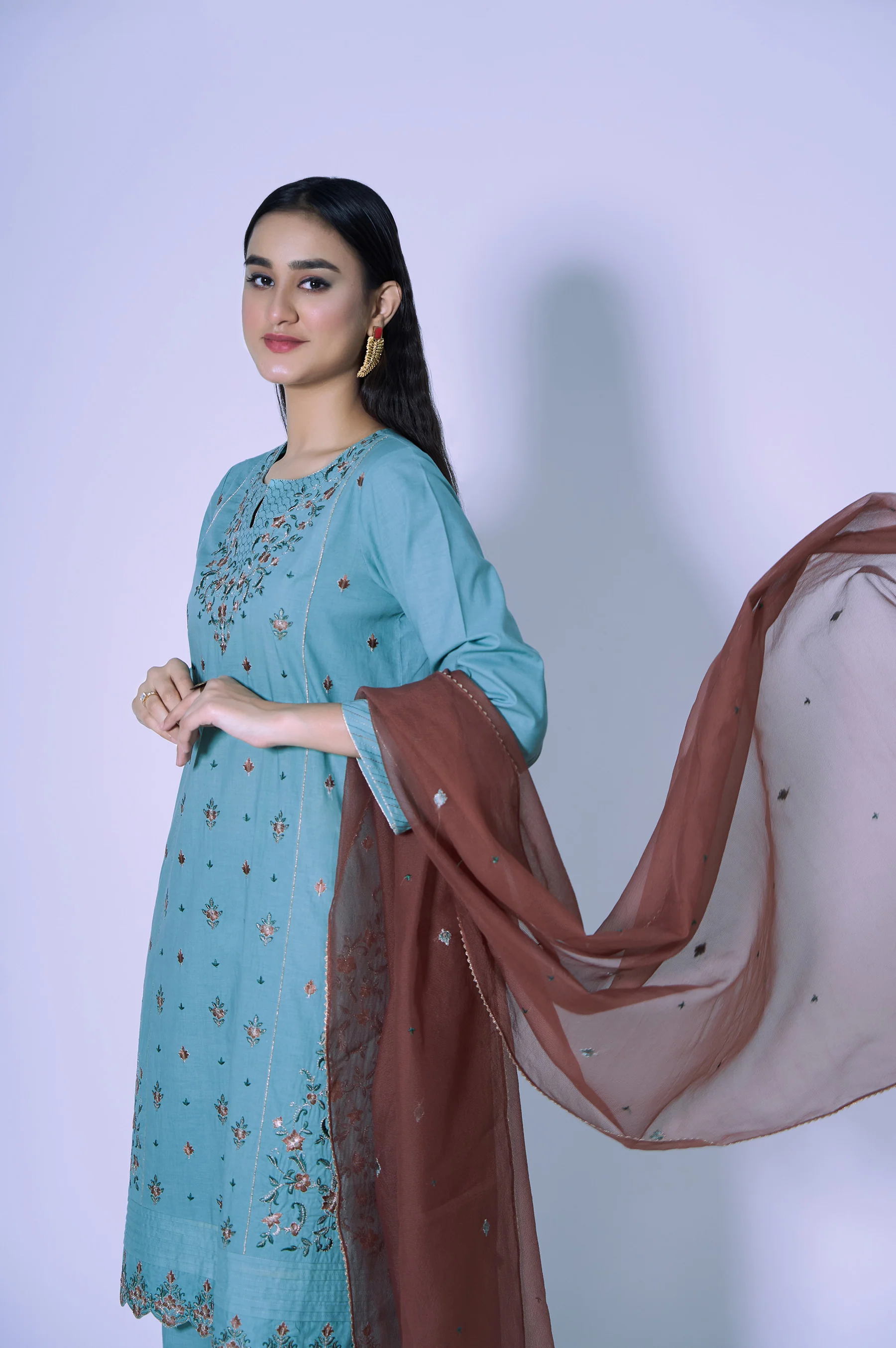 Stitched 3 Piece Cambric Embroidered Outfit - Image 3