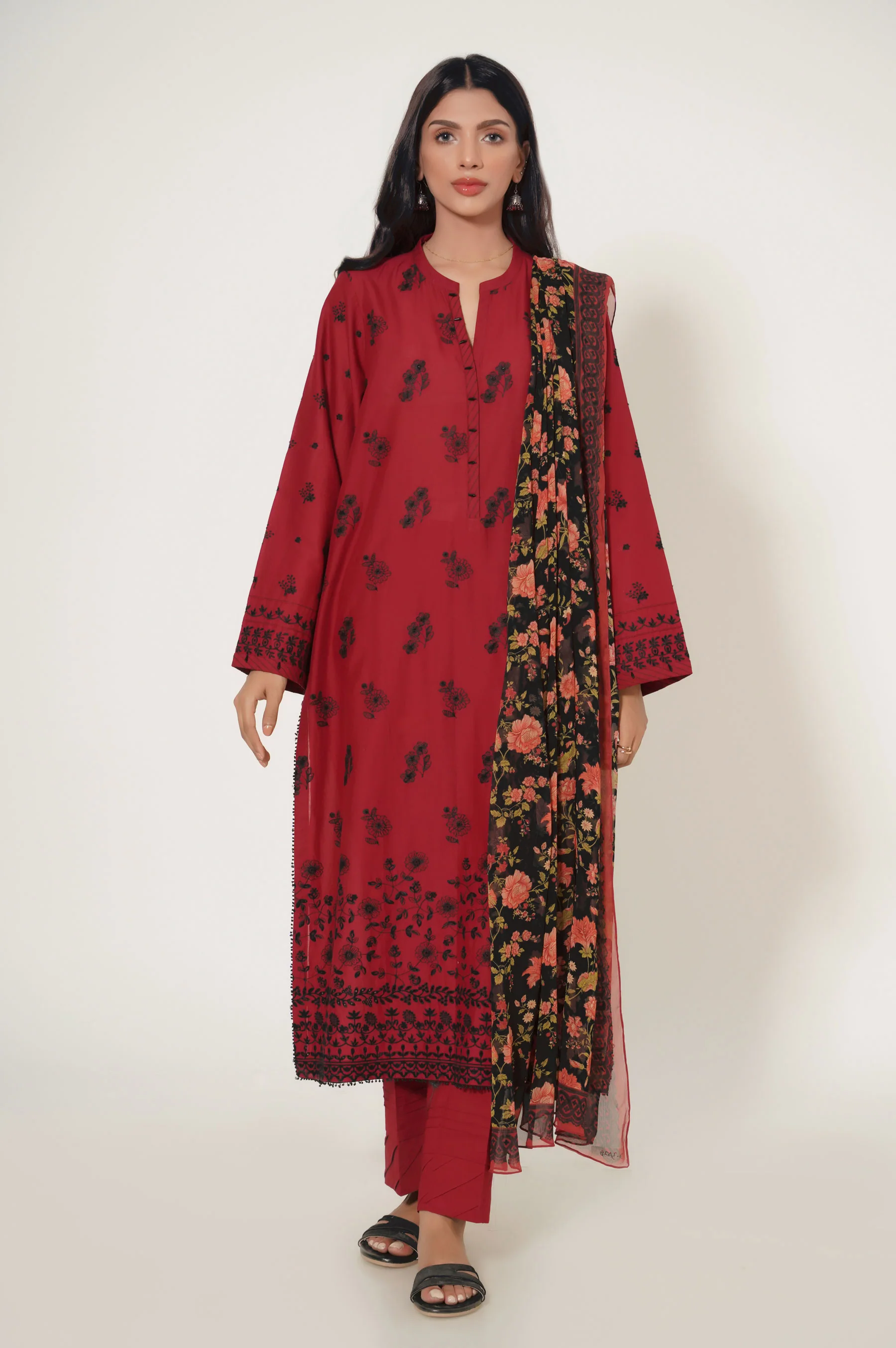 Stitched 3 Piece Chikankari Suit