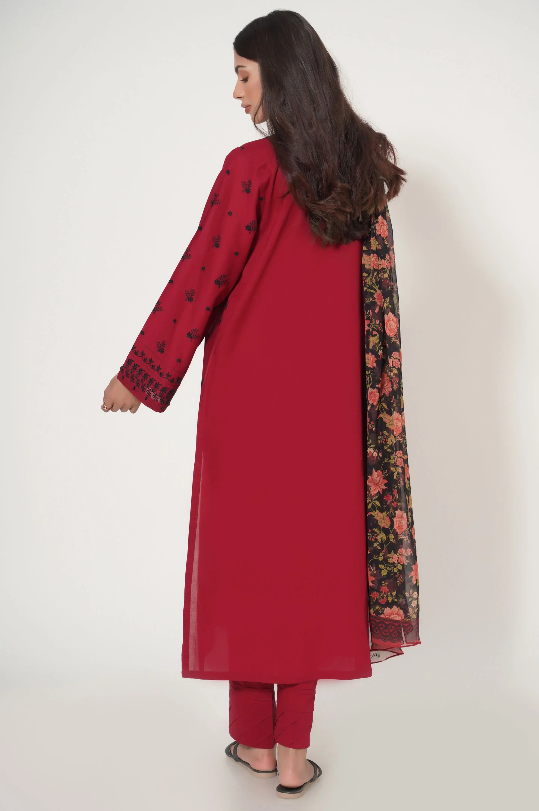 Stitched 3 Piece Chikankari Suit - Image 5