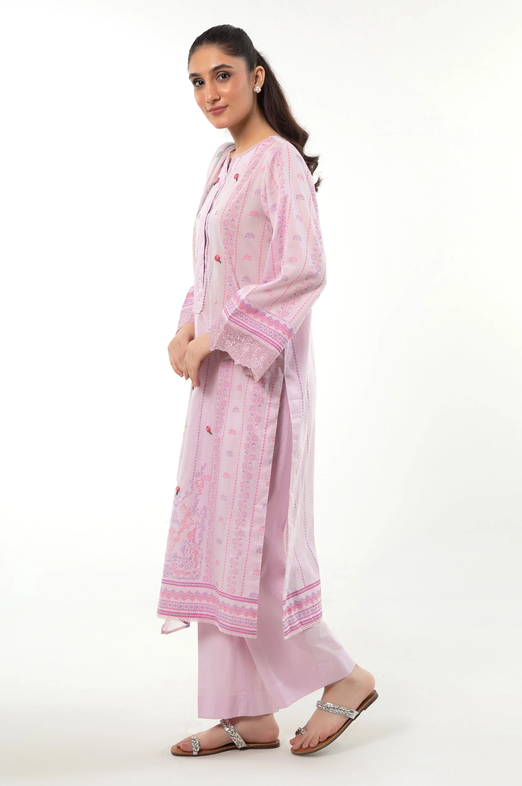 EMBROIDERED LAW STITCHED 3 PIECE SUIT (FACTORY E-OUTLET) - Image 3