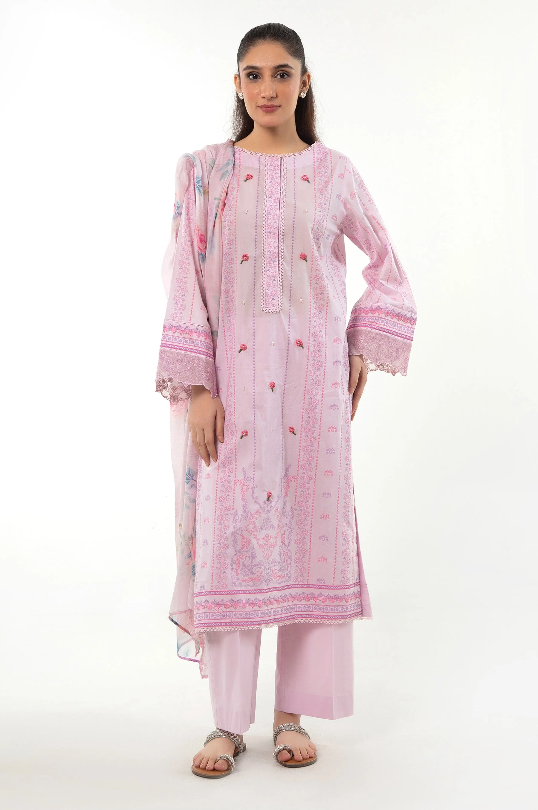 EMBROIDERED LAW STITCHED 3 PIECE SUIT (FACTORY E-OUTLET) - Image 5