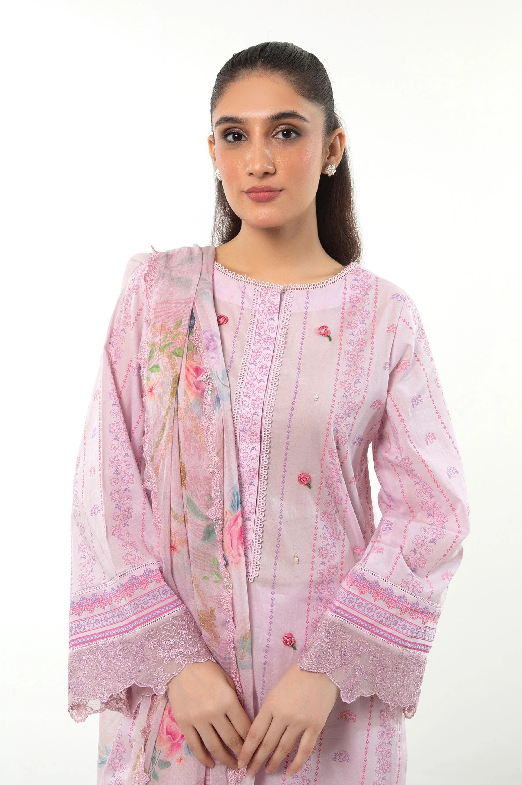 EMBROIDERED LAW STITCHED 3 PIECE SUIT (FACTORY E-OUTLET) - Image 6