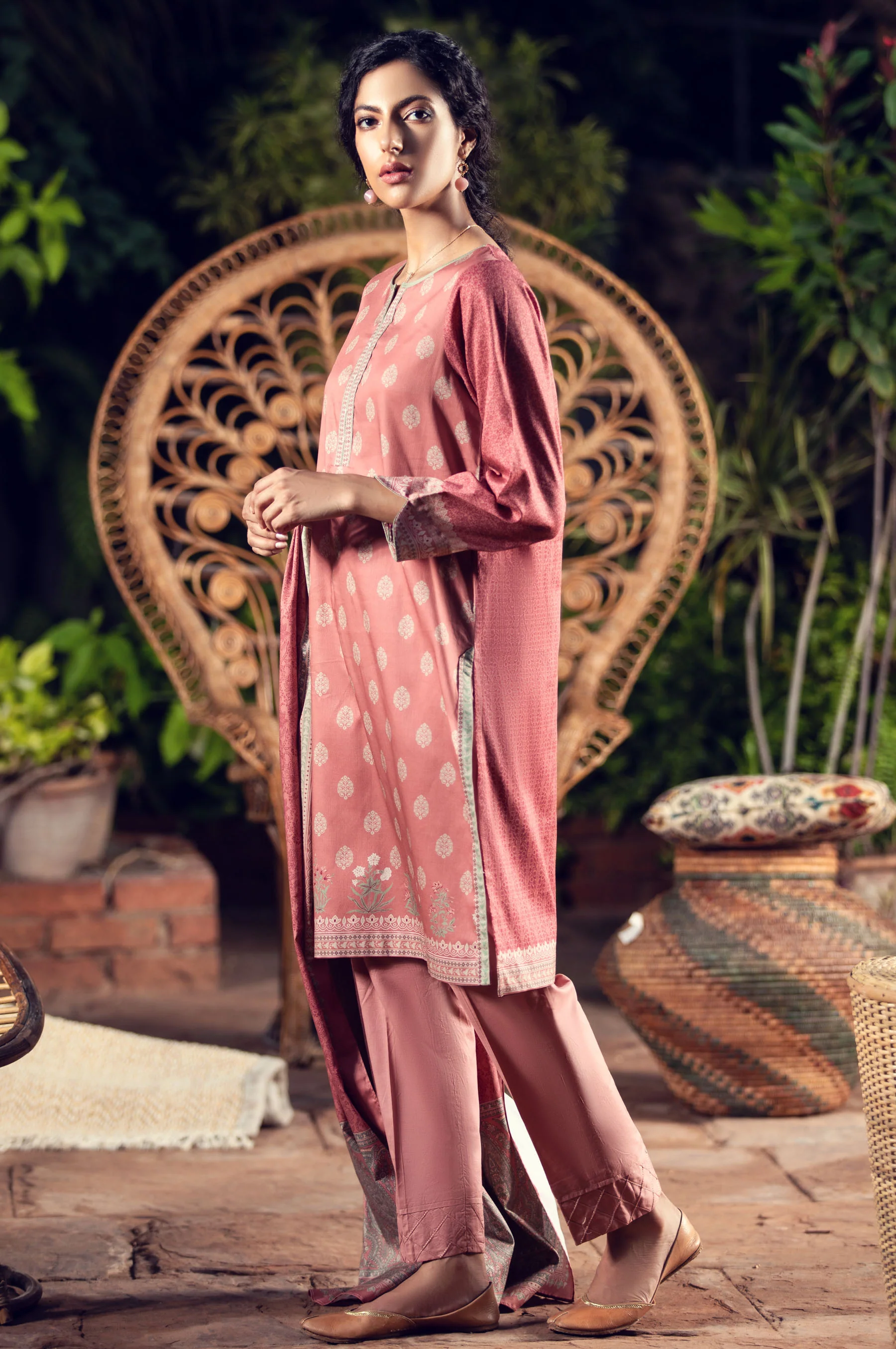 Stitched 3 Piece Digital Printed Cottel Suit - Image 2