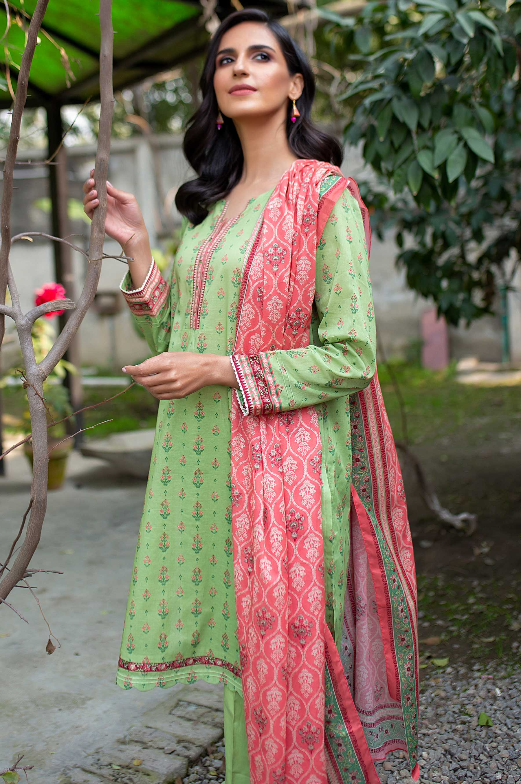 Stitched 3 Piece Digital Printed Doria Lawn Suit - Image 3