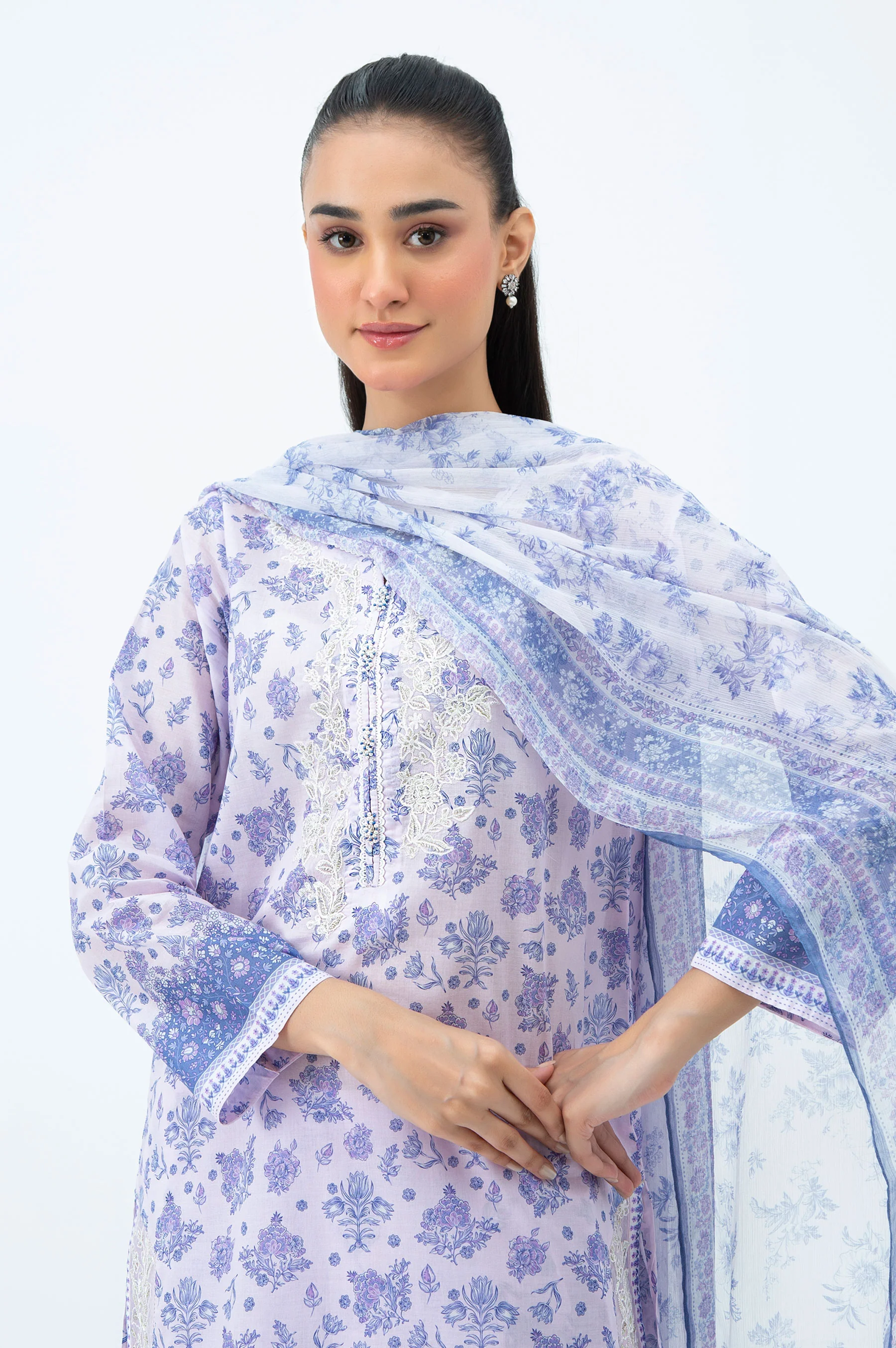 STITCHED EMBROIDERED LAWN SUIT - Image 4