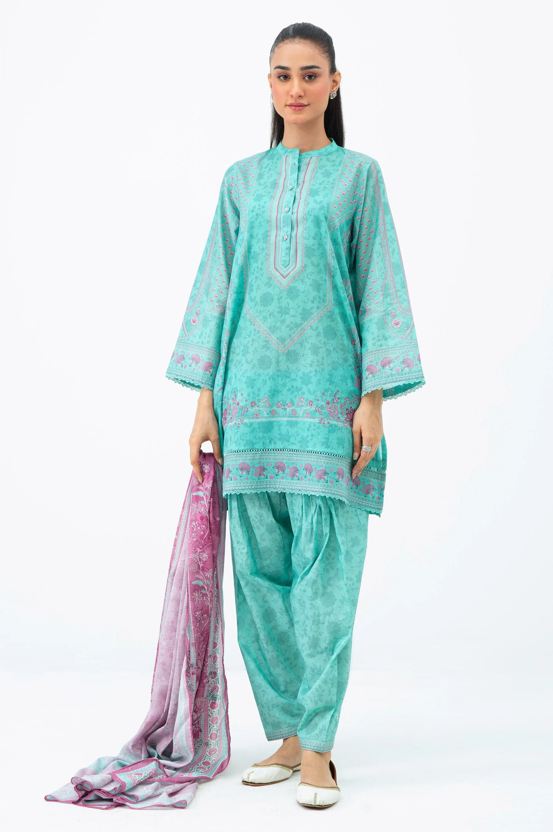 STITCHED PRINTED LAWN SUIT (FACTORY E-OUTLET)