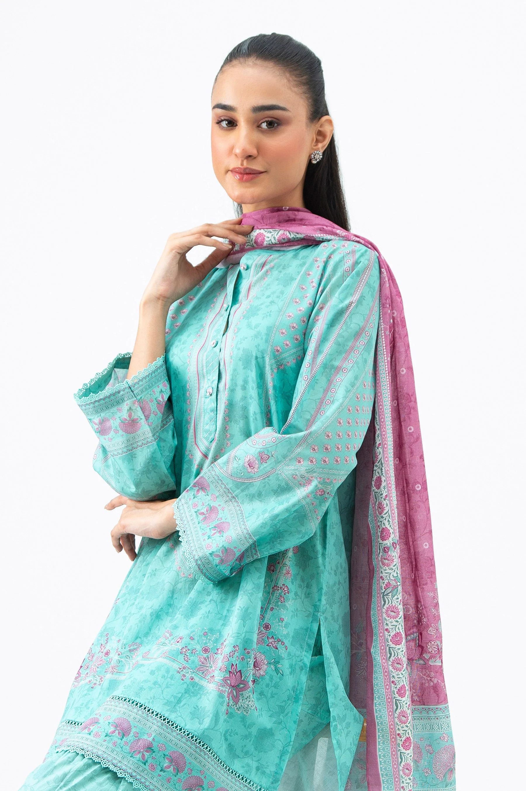 STITCHED PRINTED LAWN SUIT (FACTORY E-OUTLET) - Image 4