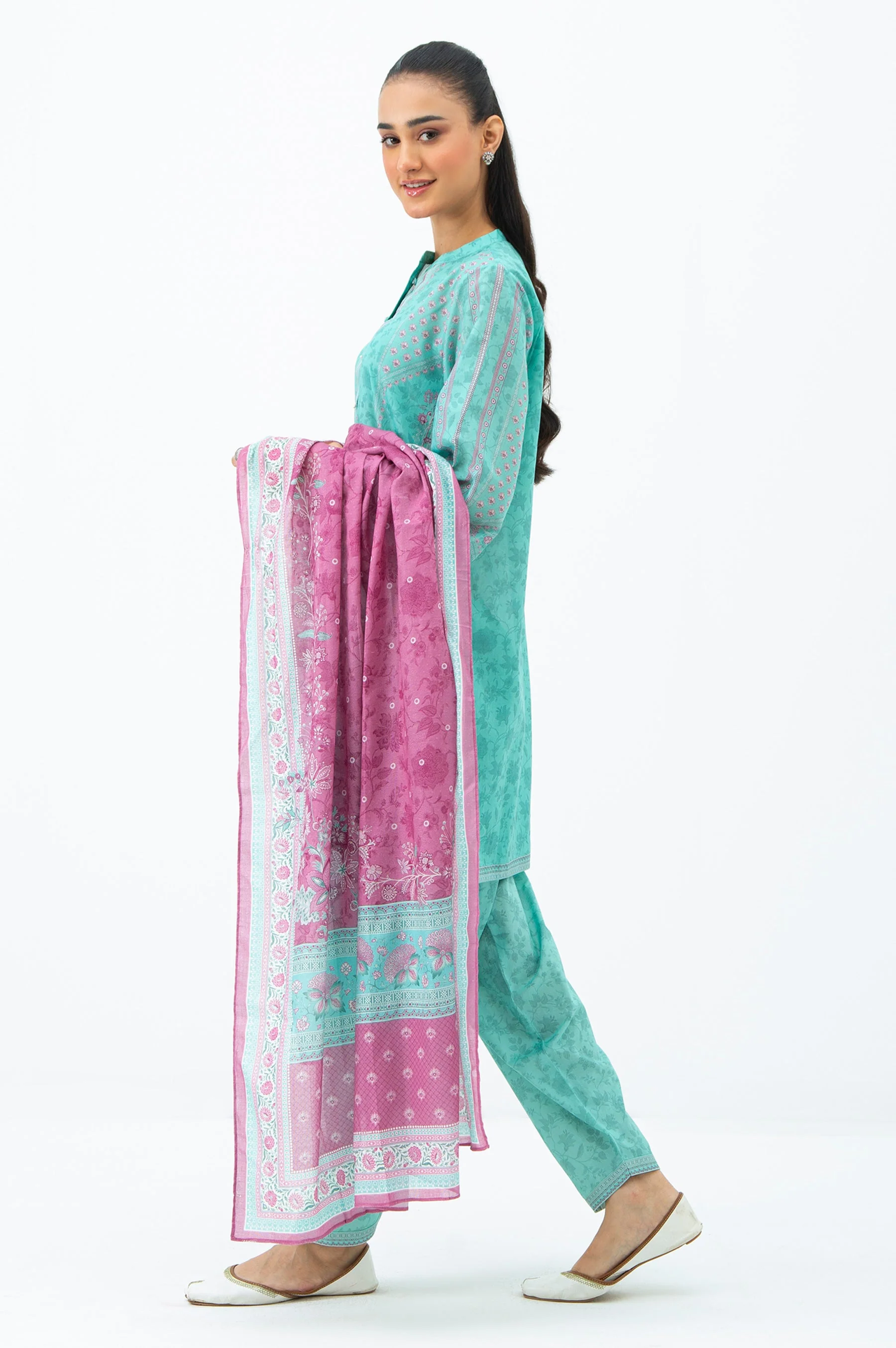 STITCHED PRINTED LAWN SUIT (FACTORY E-OUTLET) - Image 5