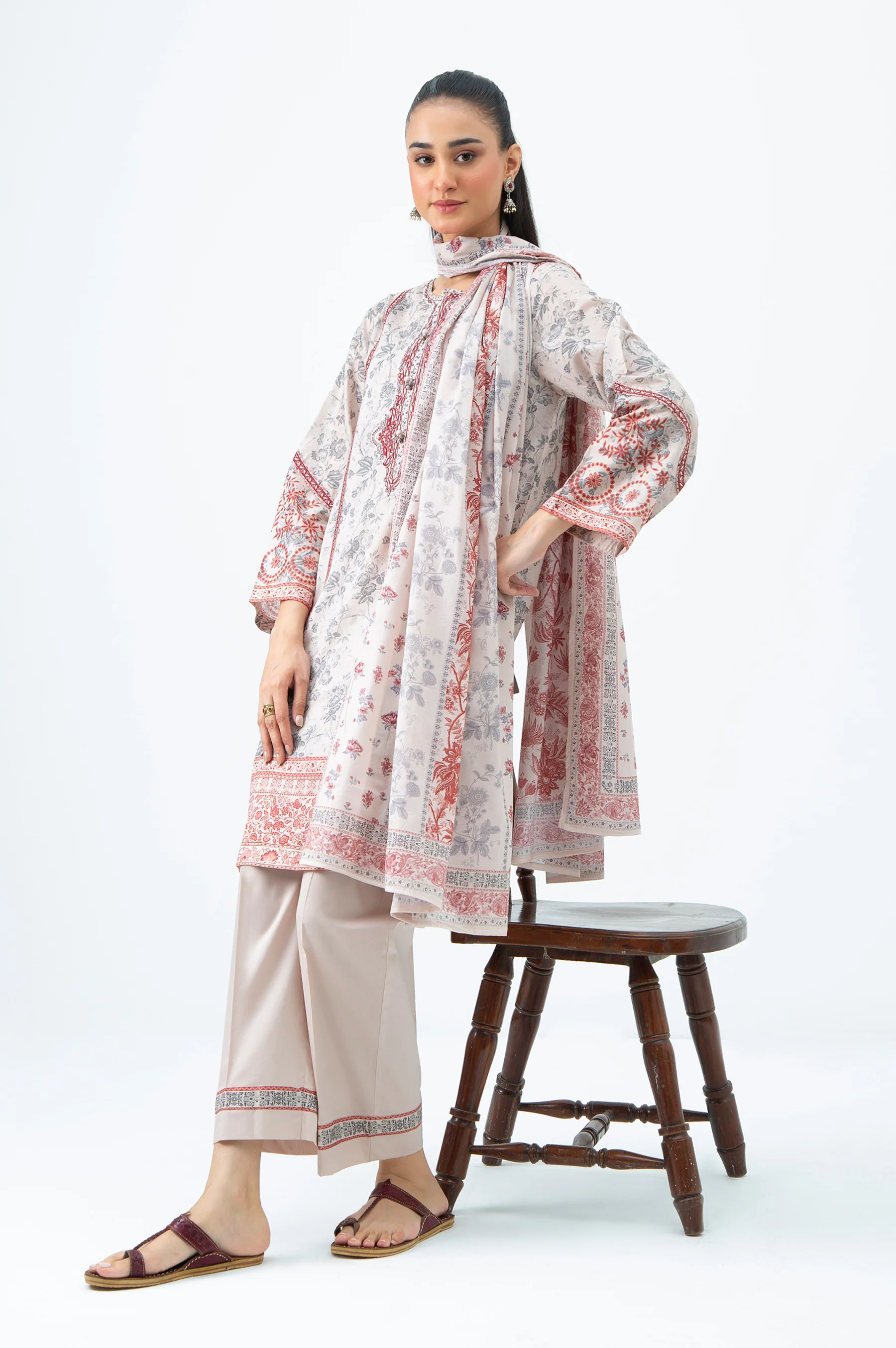 STITCHED PRINTED LAWN SUIT - Image 3