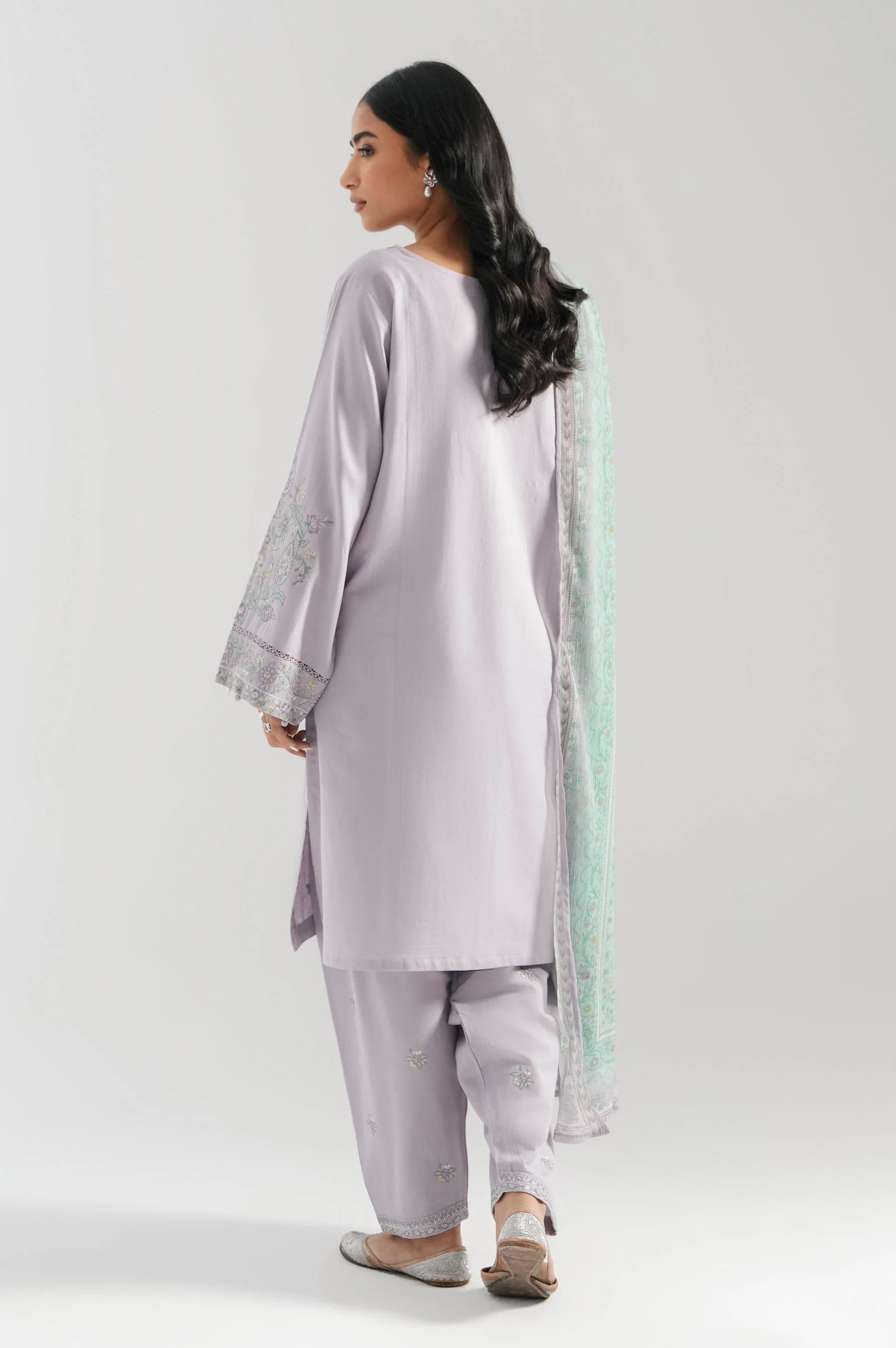 STITCHED EMBROIDERED COTTON LINEN SUIT (FACTORY E-OUTLET) - Image 5