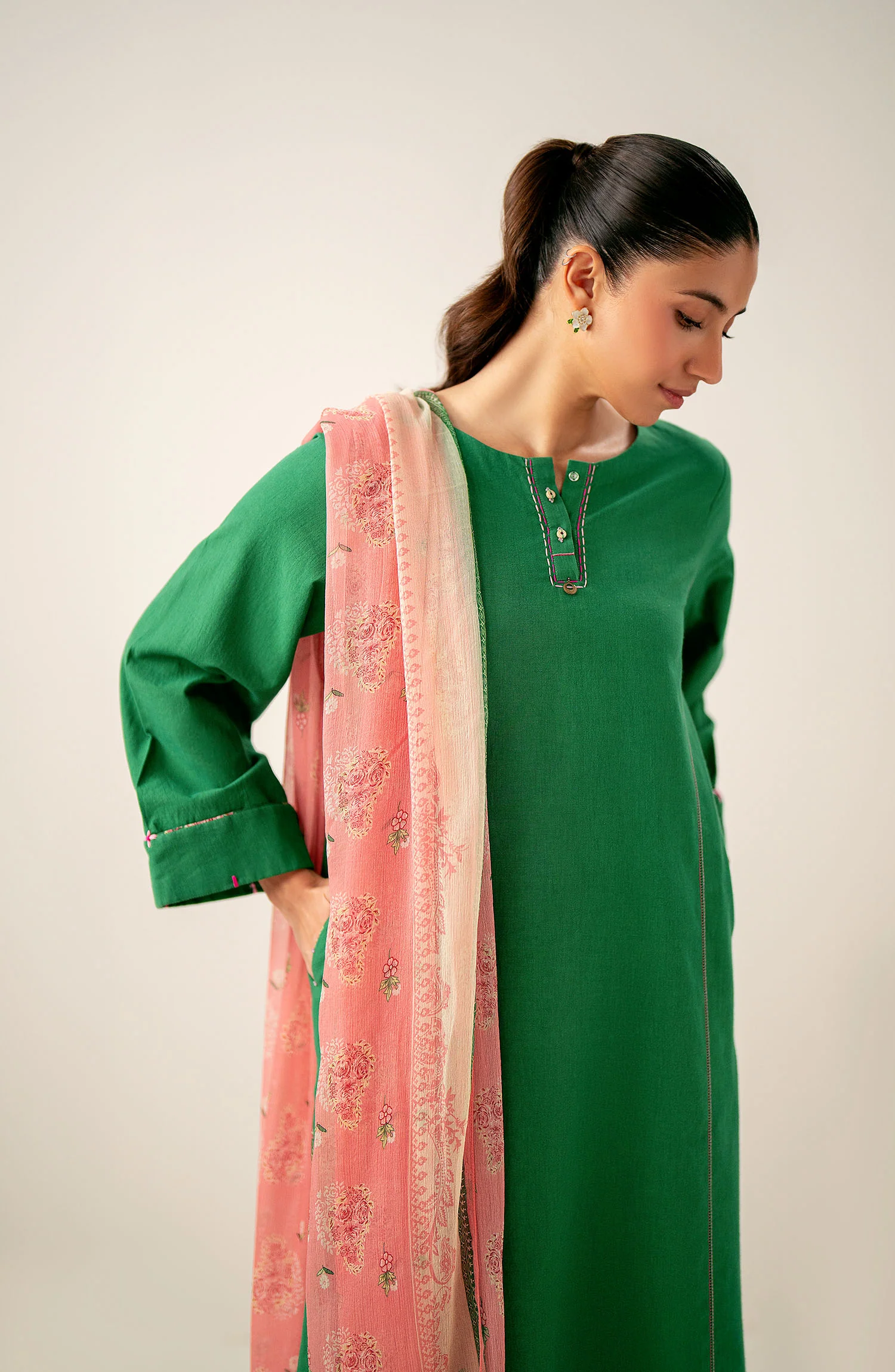 Stitch 3 Piece Dyed Lawn Suit - Image 4