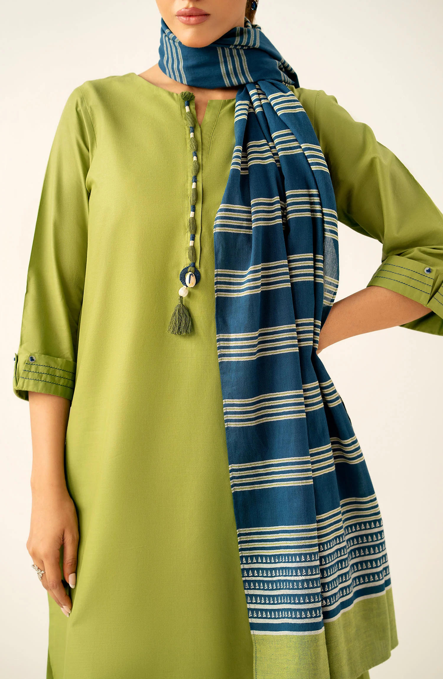 Stitched 3 Piece Dyed Embroidered Cambric Suit - Image 6